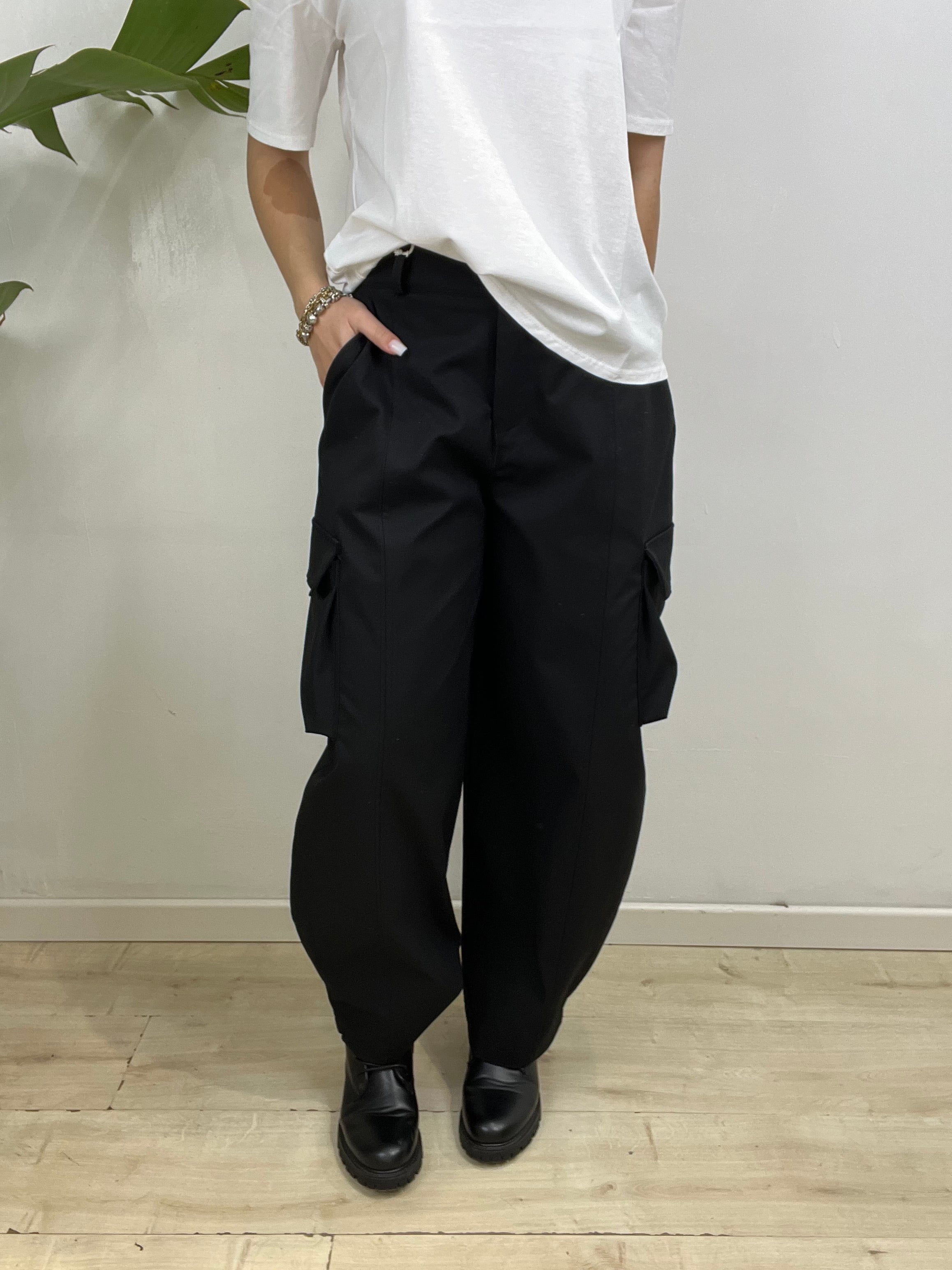 PANTALONI CARGO GIULY NERO