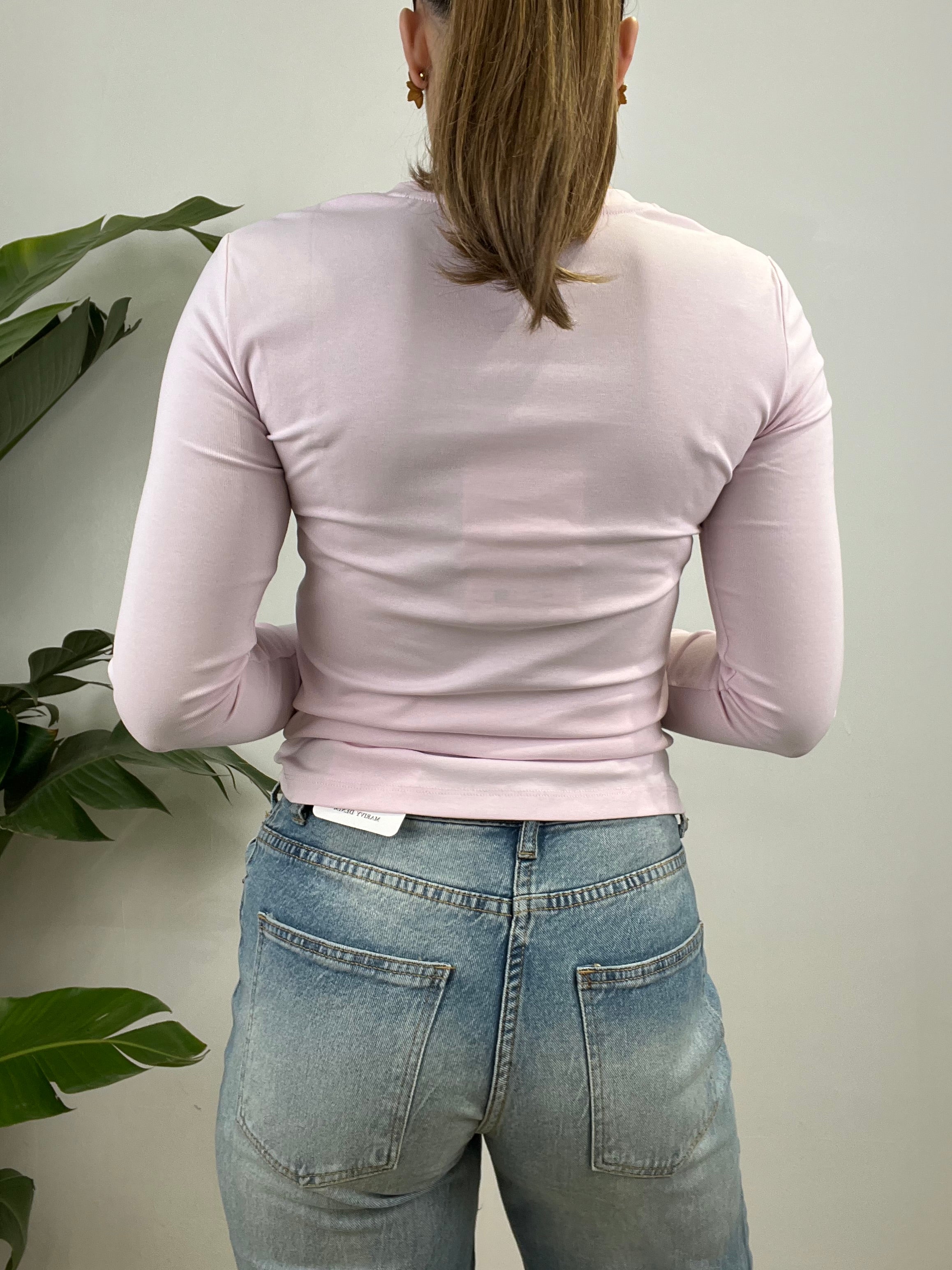 T-SHIRT BOTTONCINI LUMINA ROSA