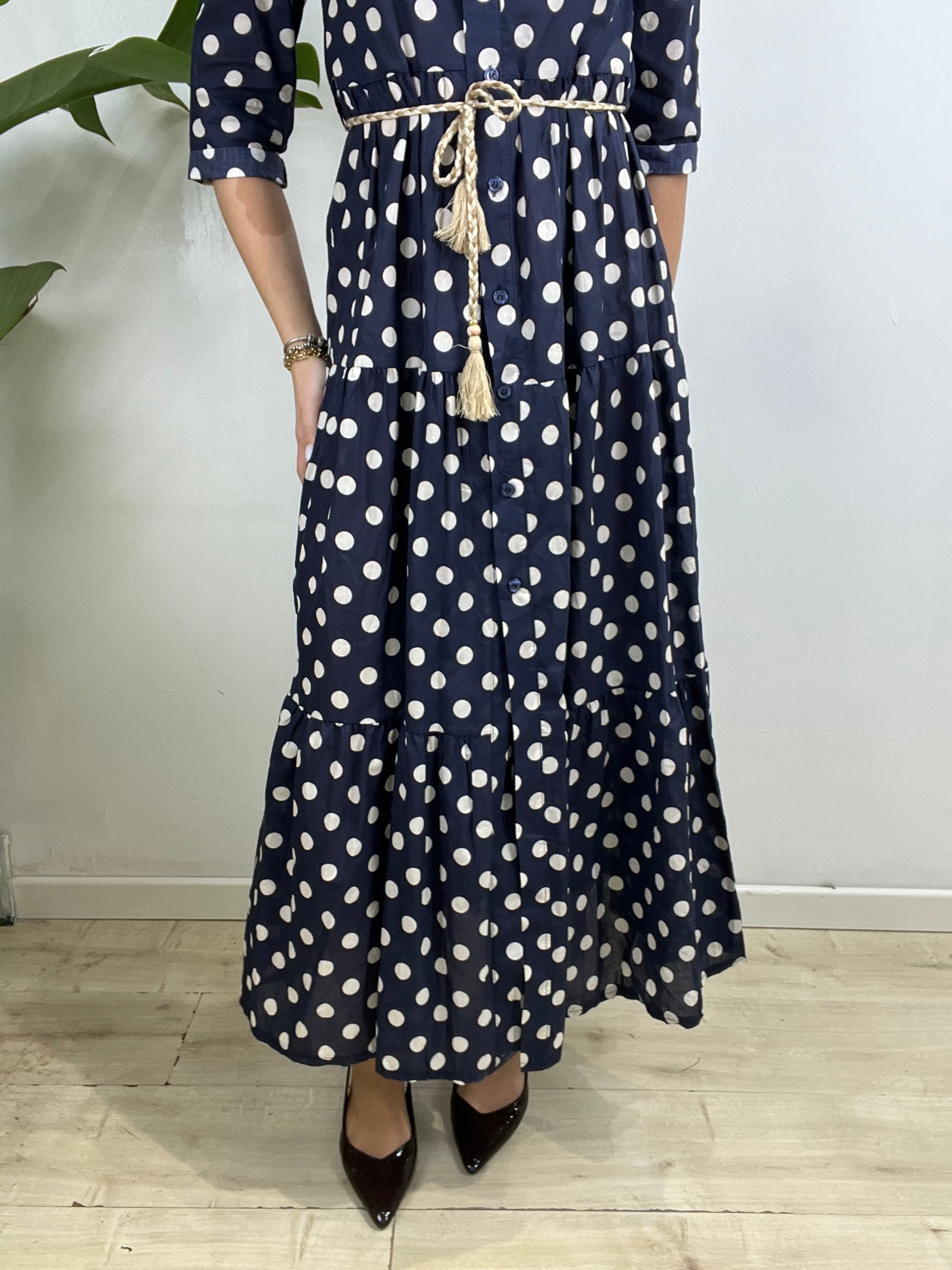 LONG DRESS POIS BLU