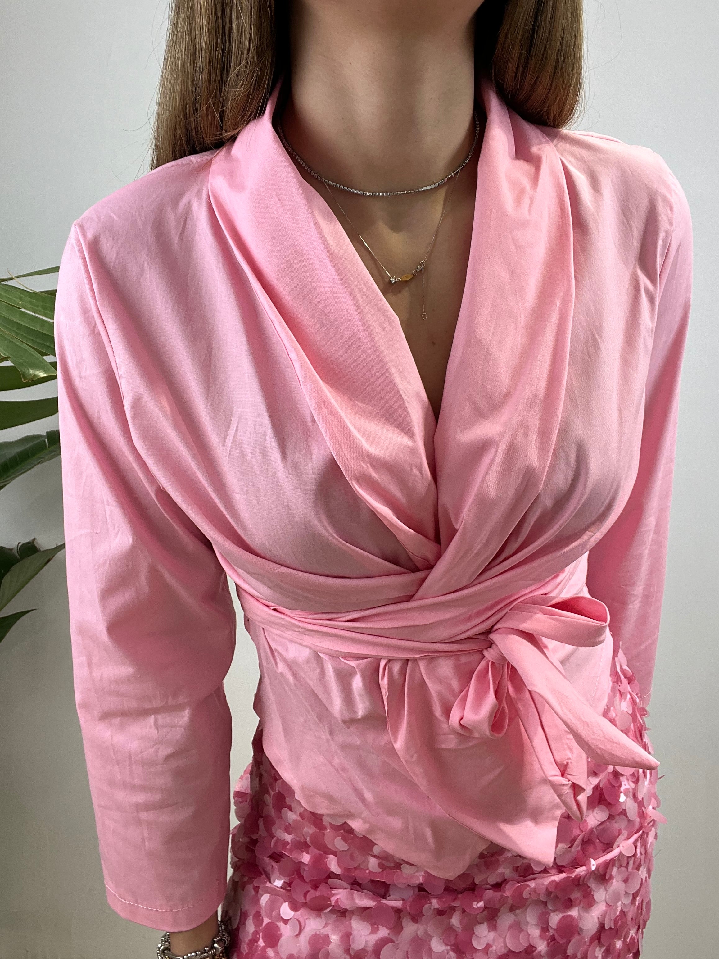 CAMICIA INCROCIATINA ROSA