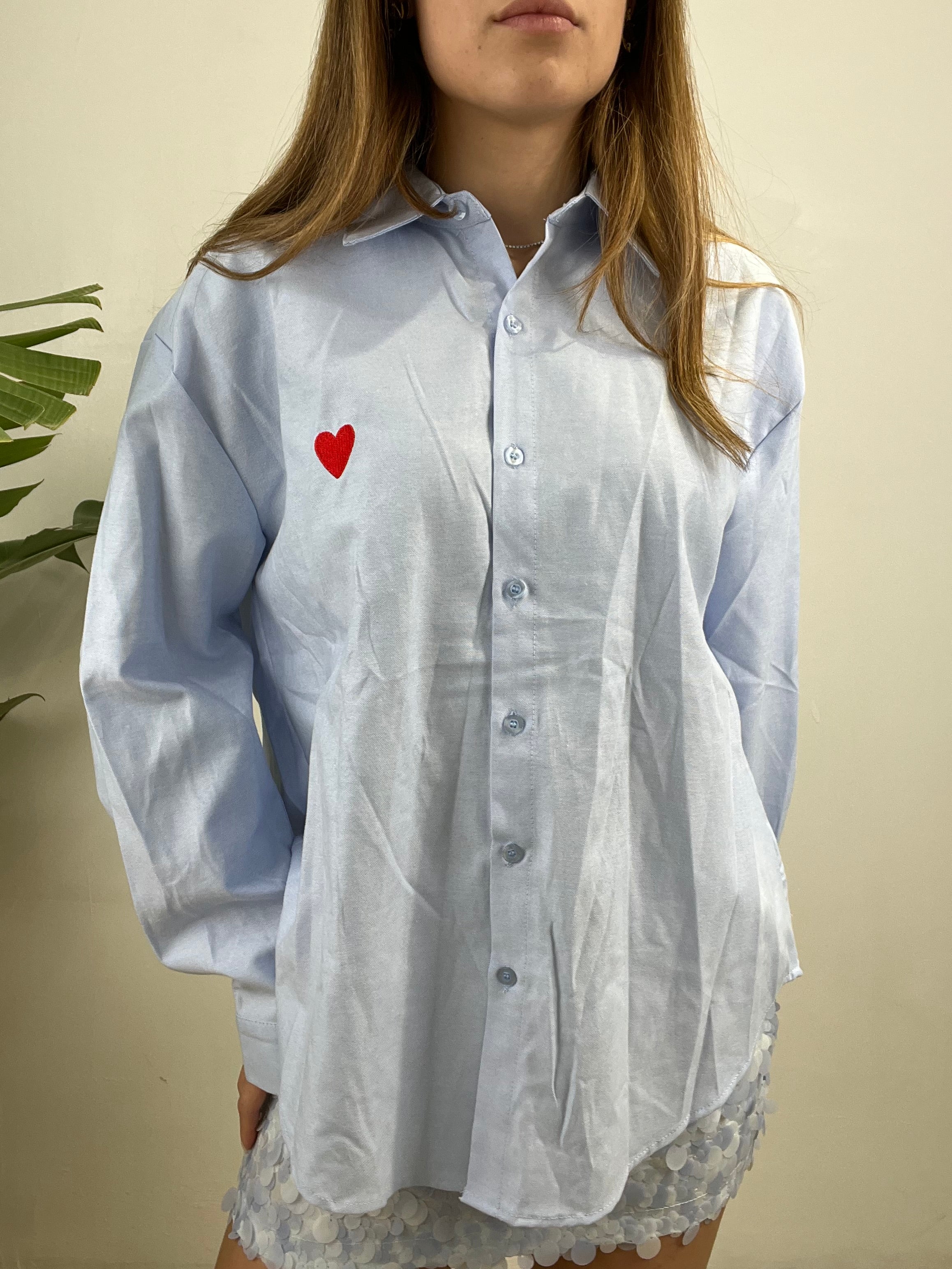 CAMICIA CUORICINO CELESTE