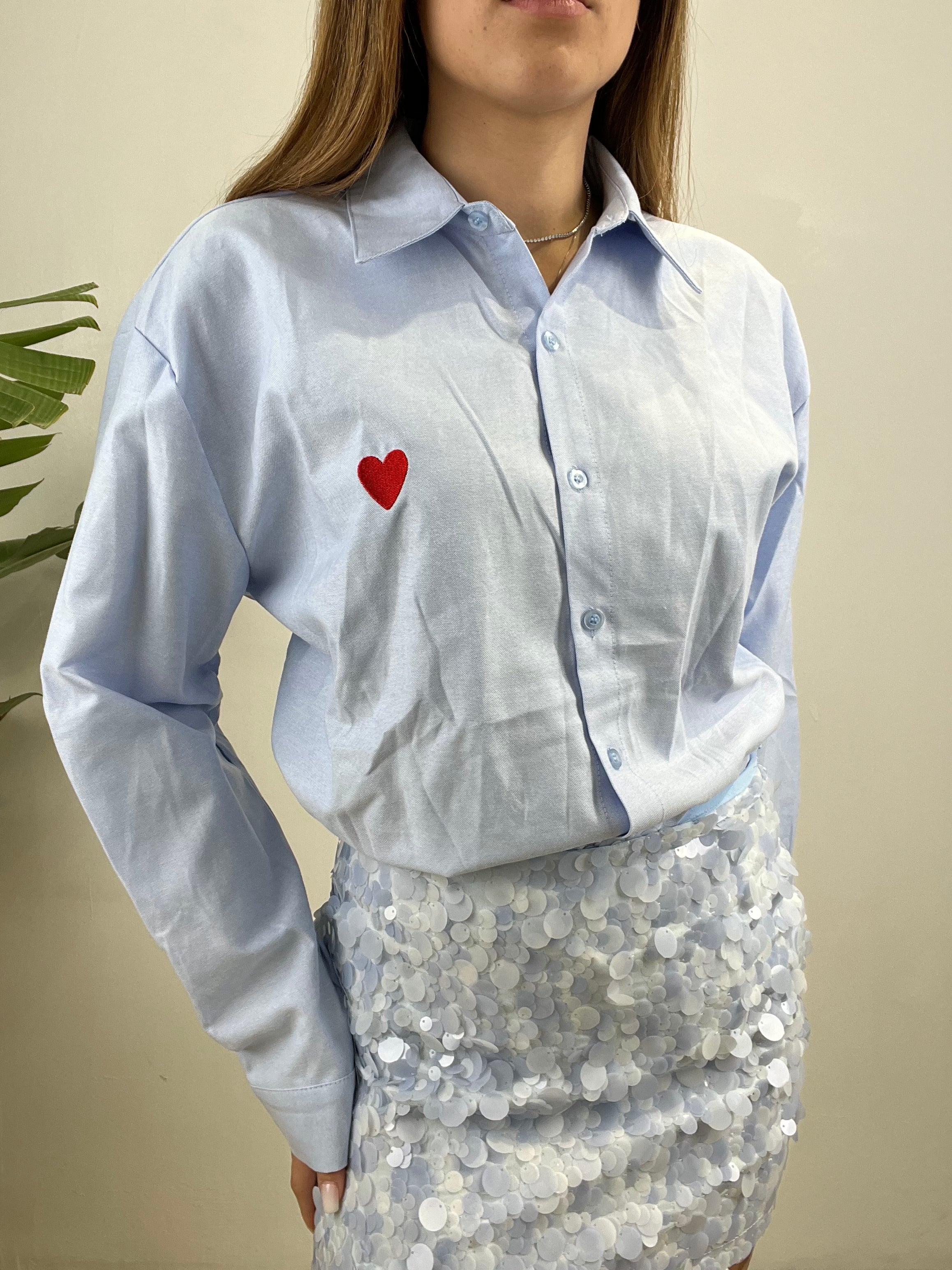 CAMICIA CUORICINO CELESTE
