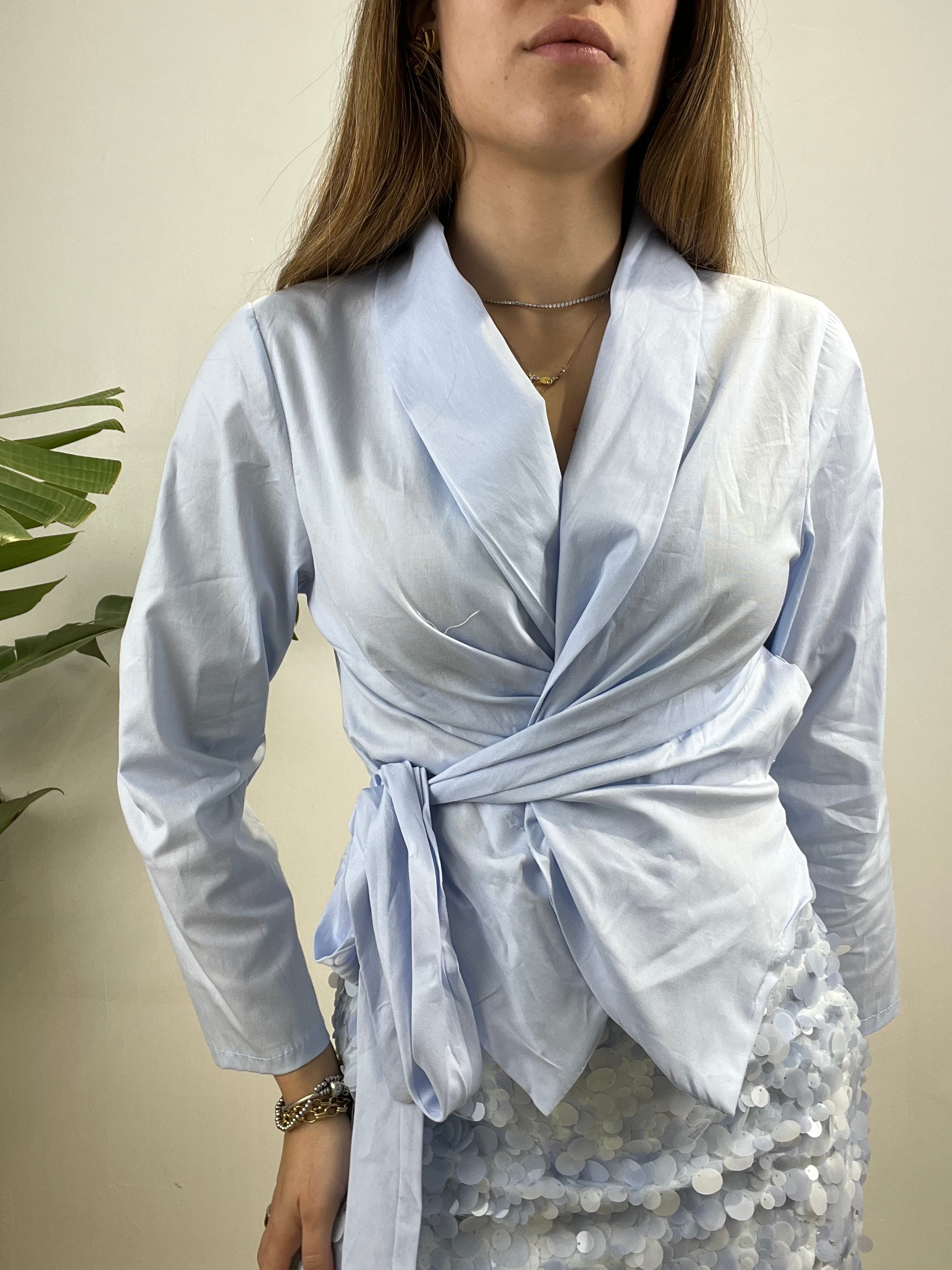CAMICIA INCROCIATINA AZZURRA