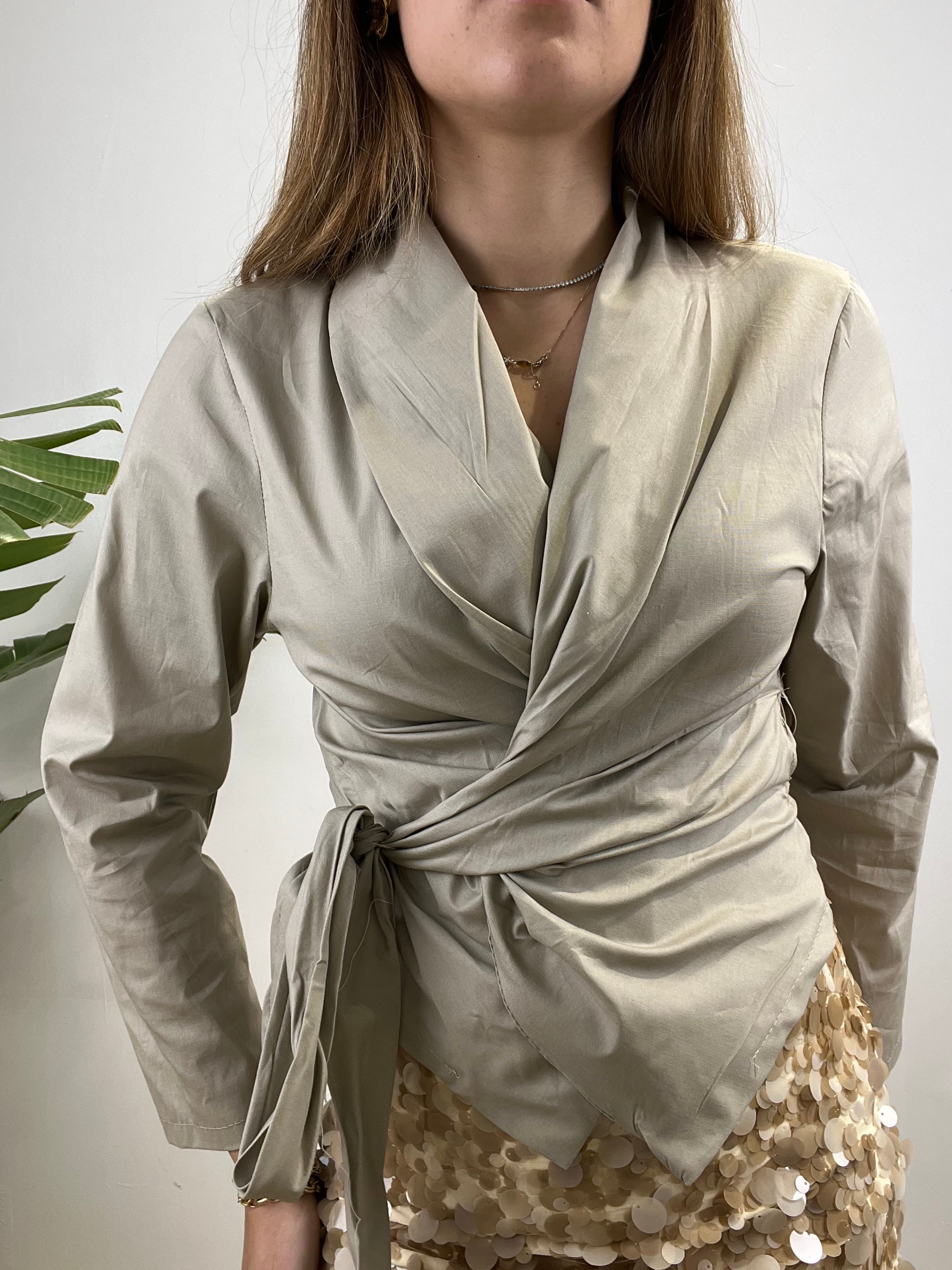 CAMICIA INCROCIATINA FANGO