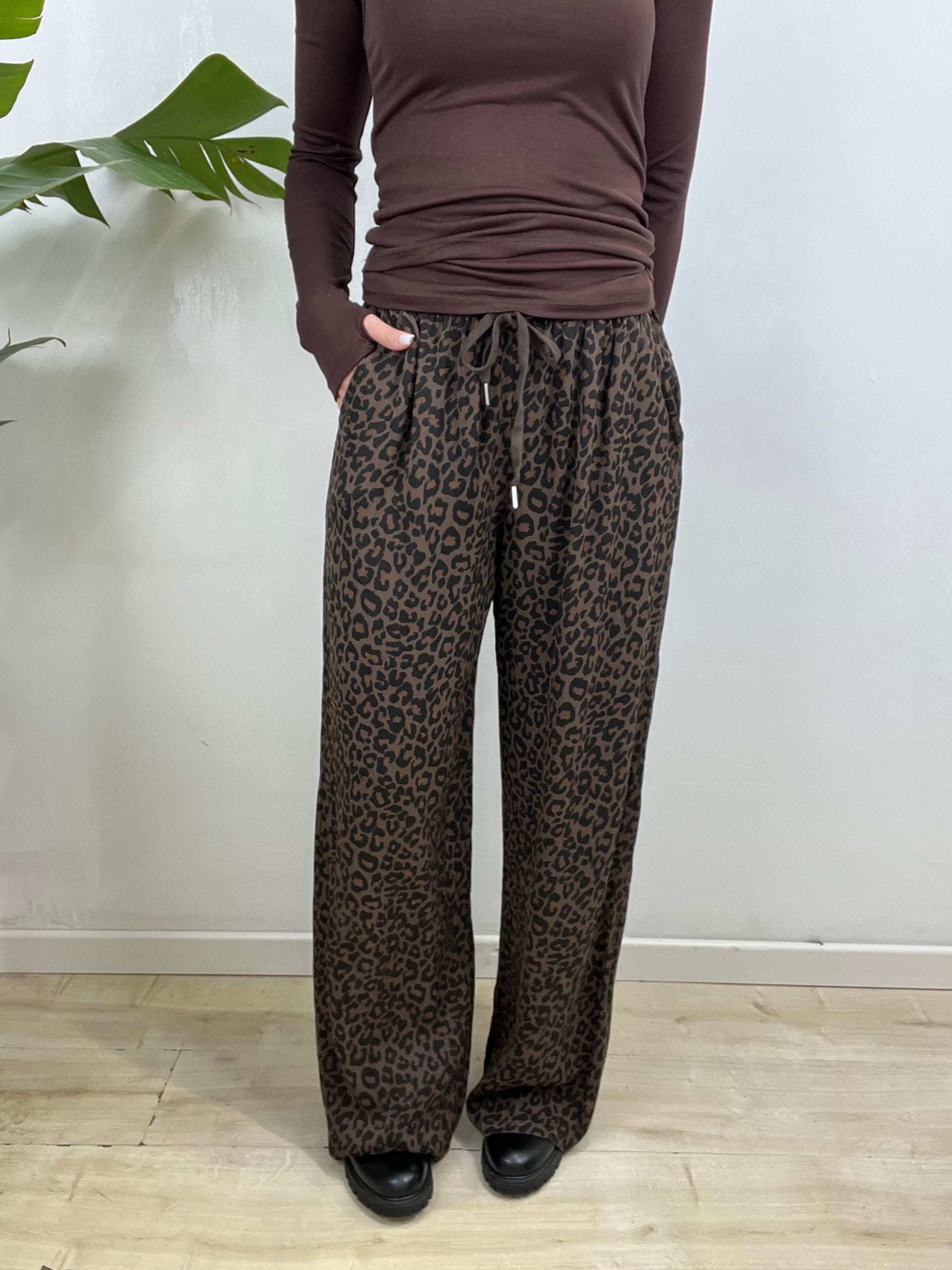 PANTALONE MACULATO MARRONE