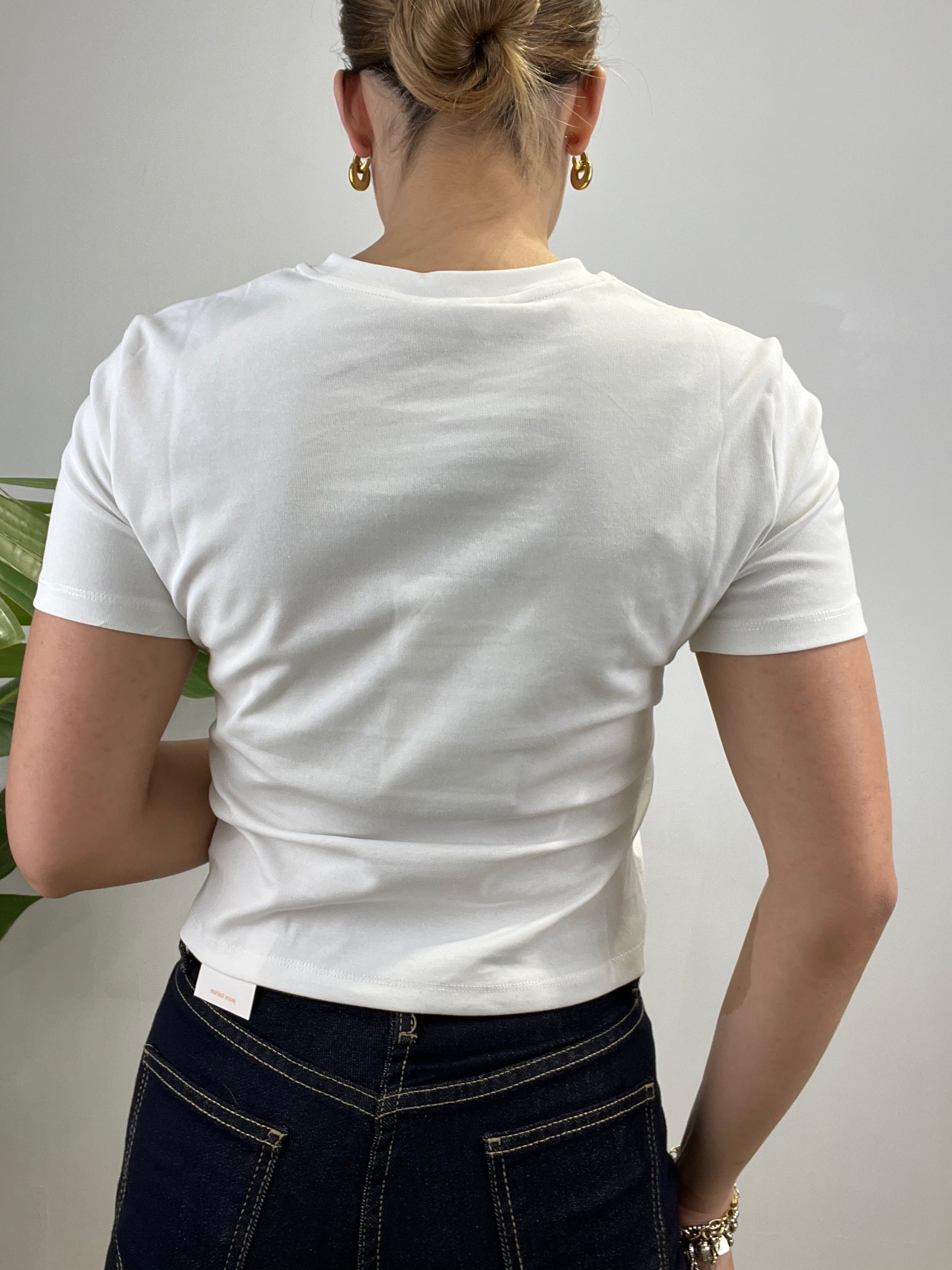 T-SHIRT BOTTONCINI MEZZA MANICA LUMINA BIANCA