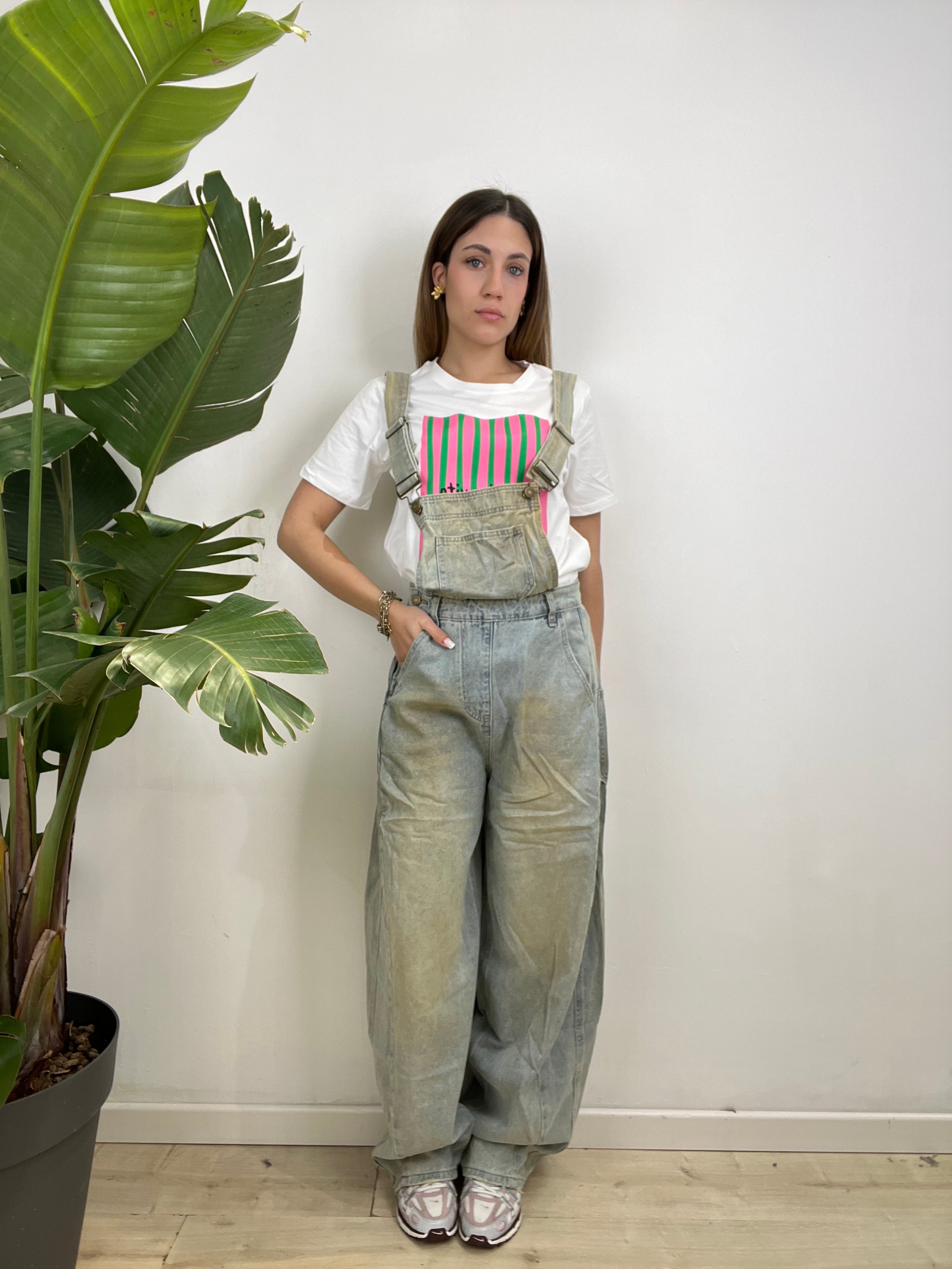 SALOPETTE IN DENIM BALLOONS