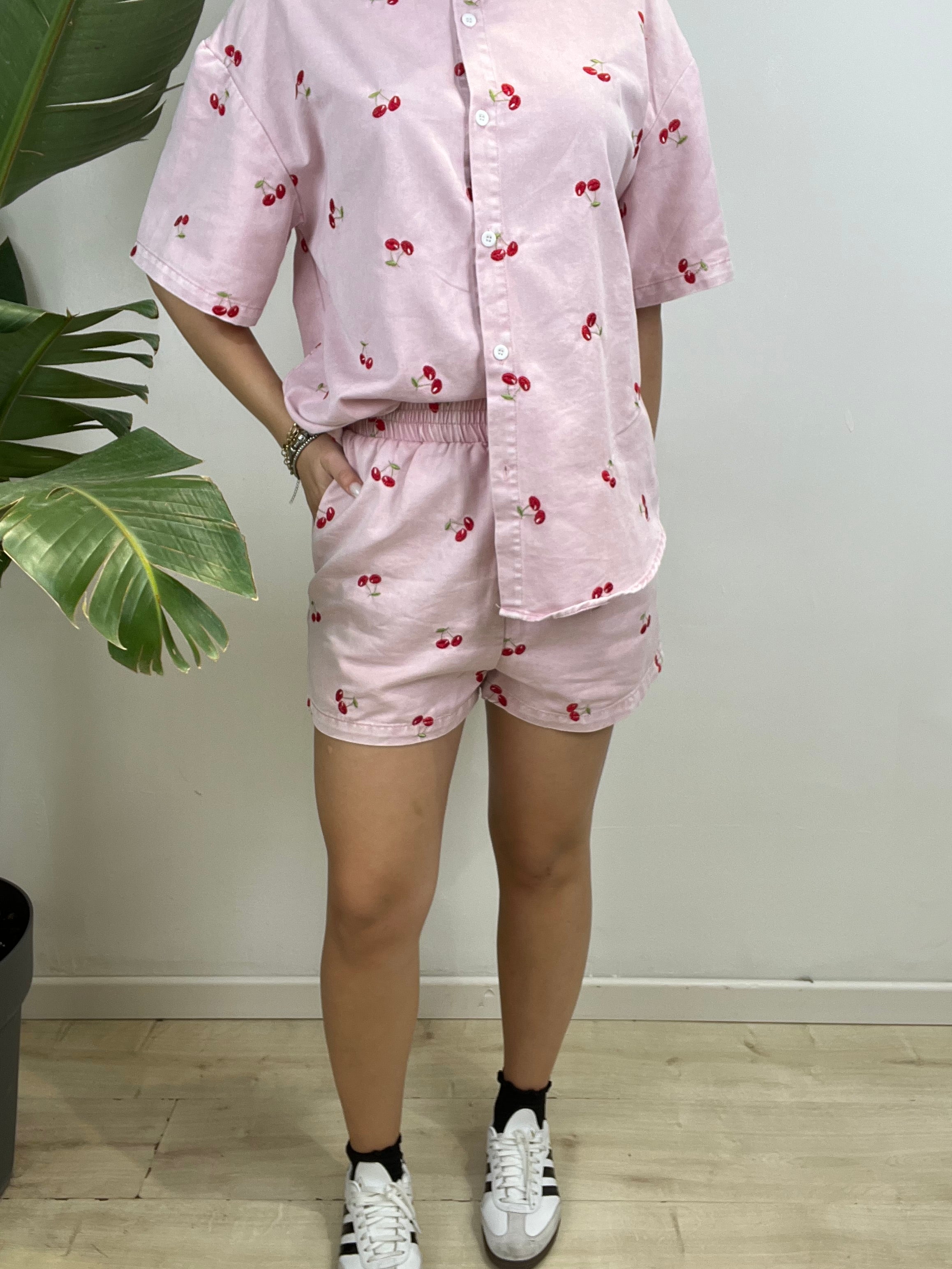 COMPLETO DENIM CILIEGIE ROSA