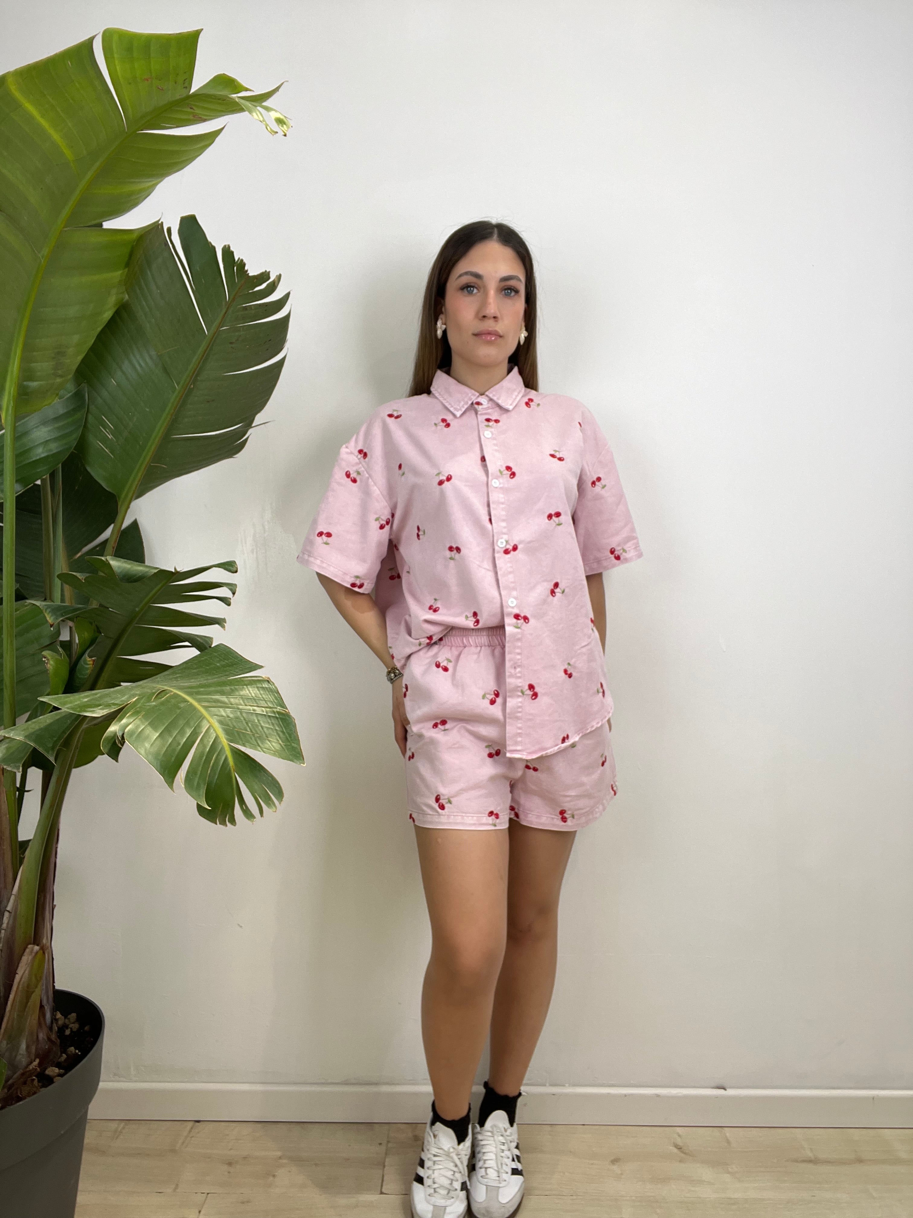 COMPLETO DENIM CILIEGIE ROSA