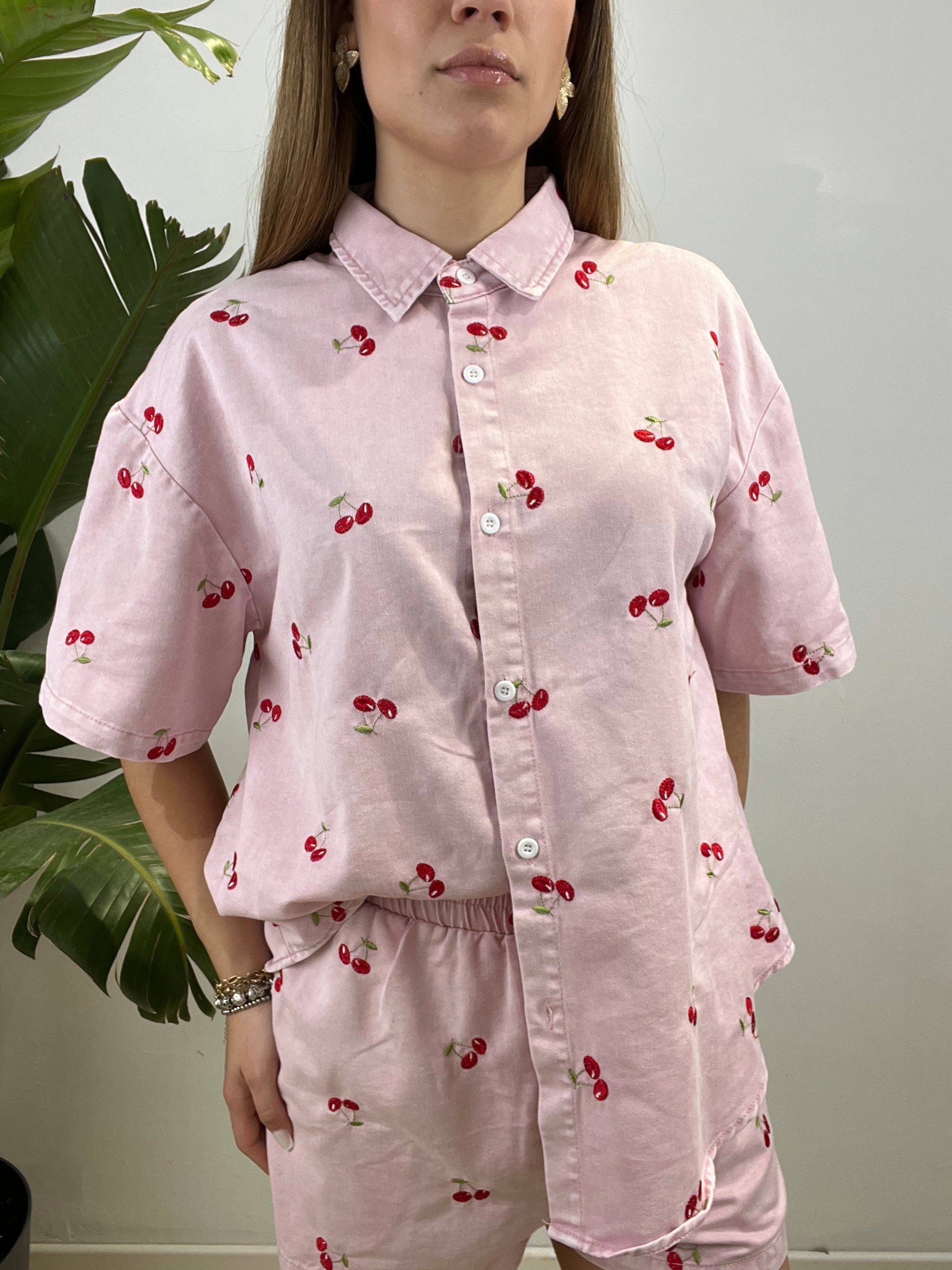 COMPLETO DENIM CILIEGIE ROSA