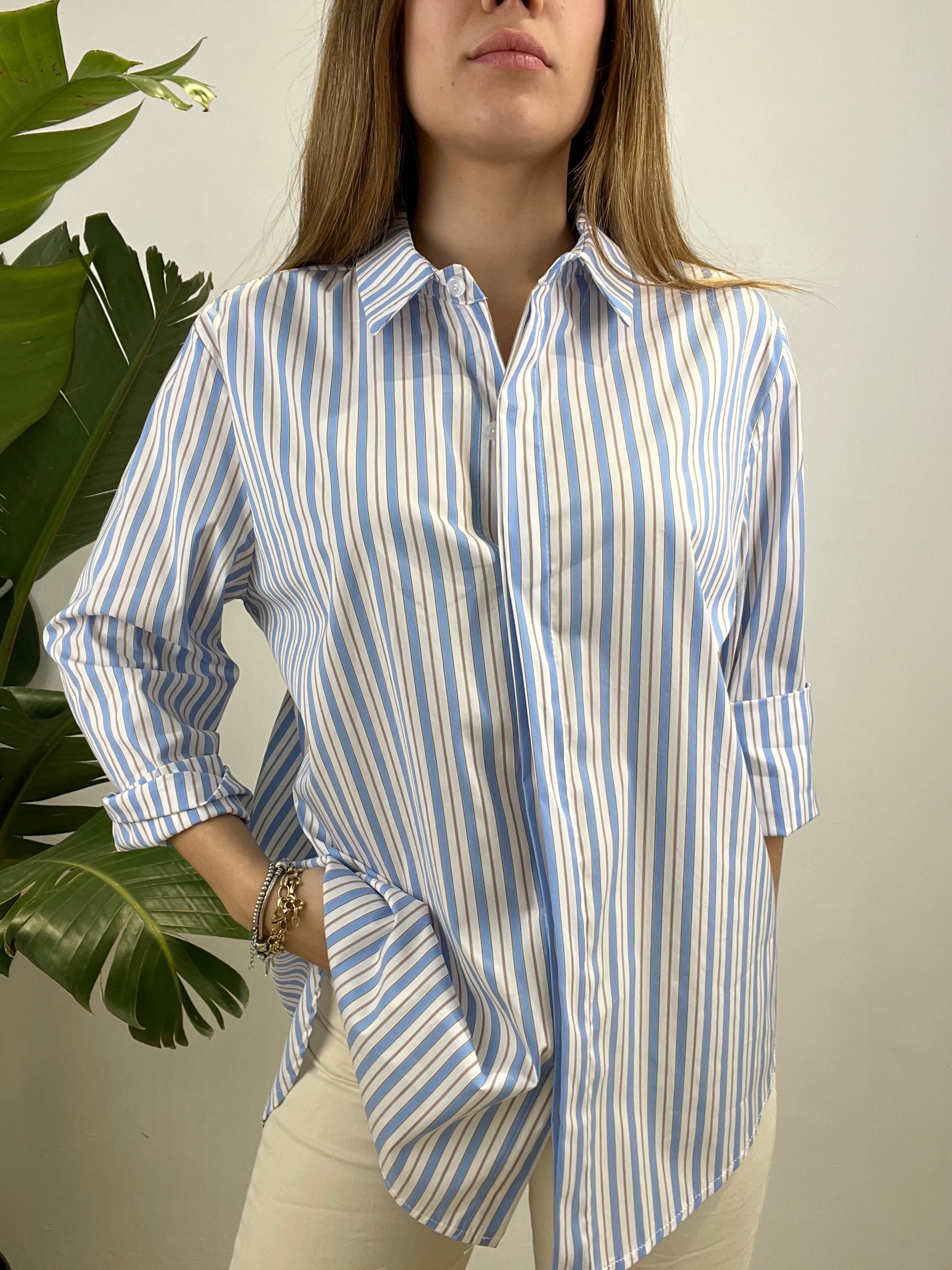 CAMICIA LINDA AZZURRA BIANCA
