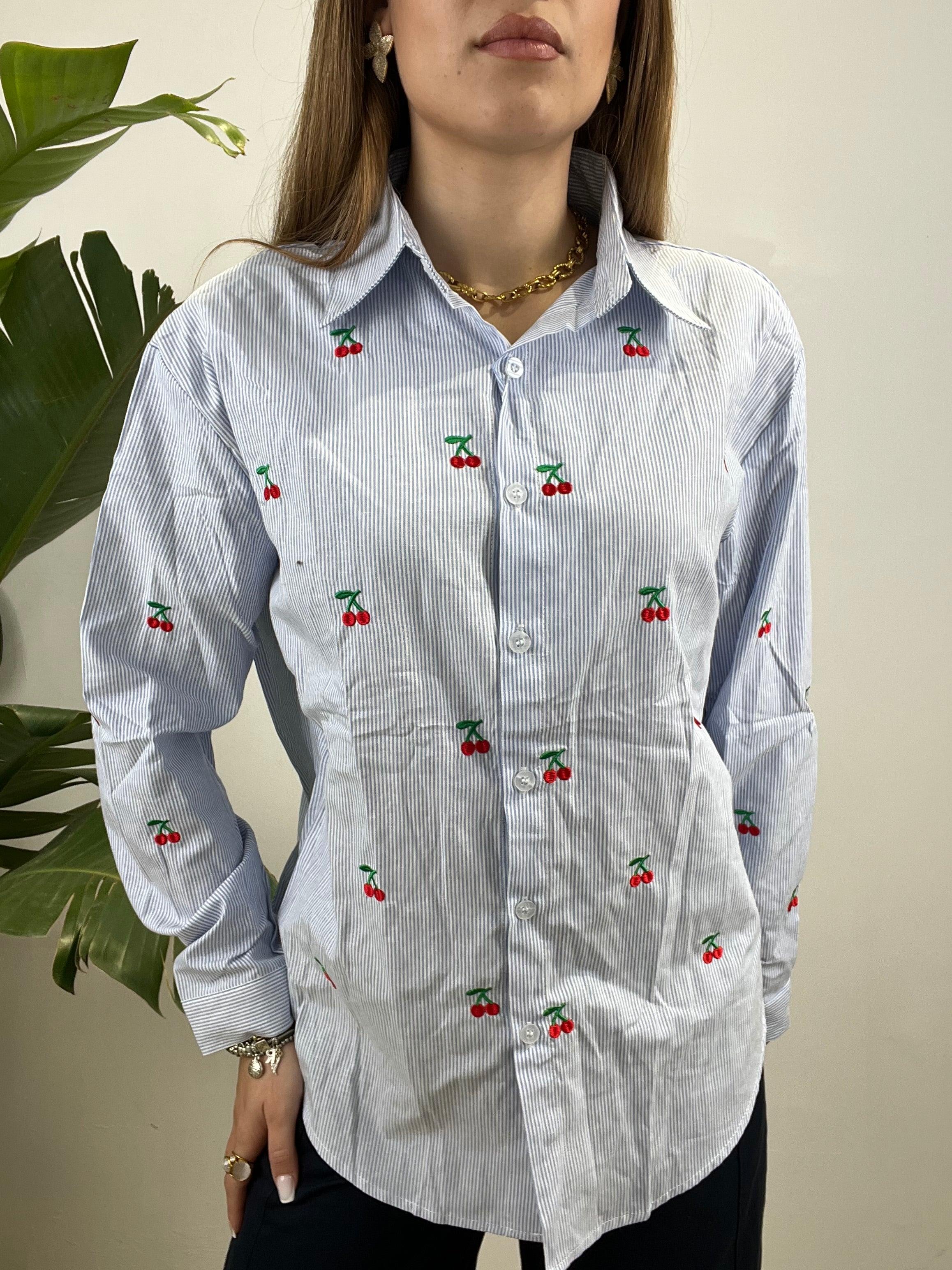 CAMICIA CILIEGIE AZZURRO