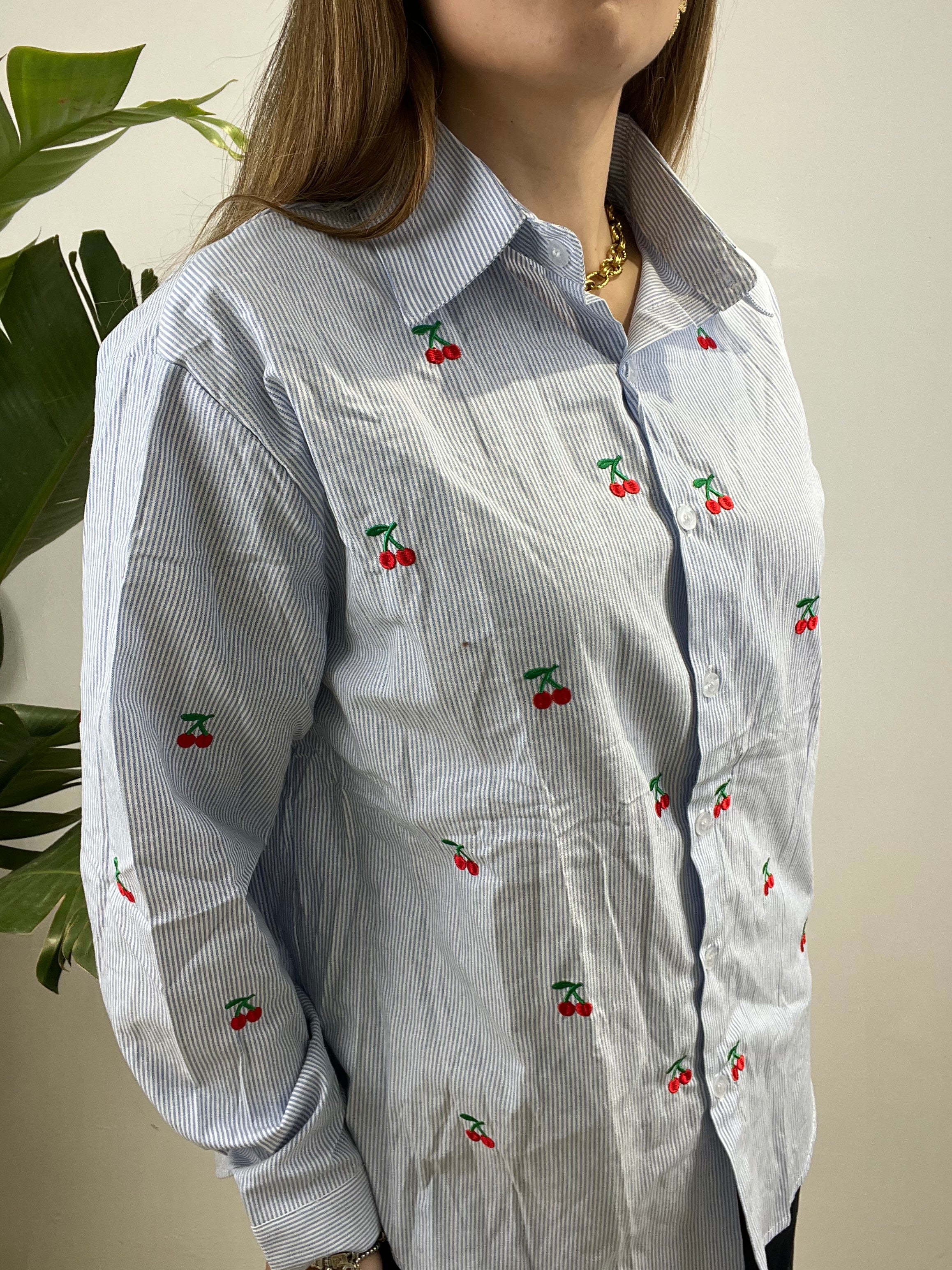CAMICIA CILIEGIE AZZURRO