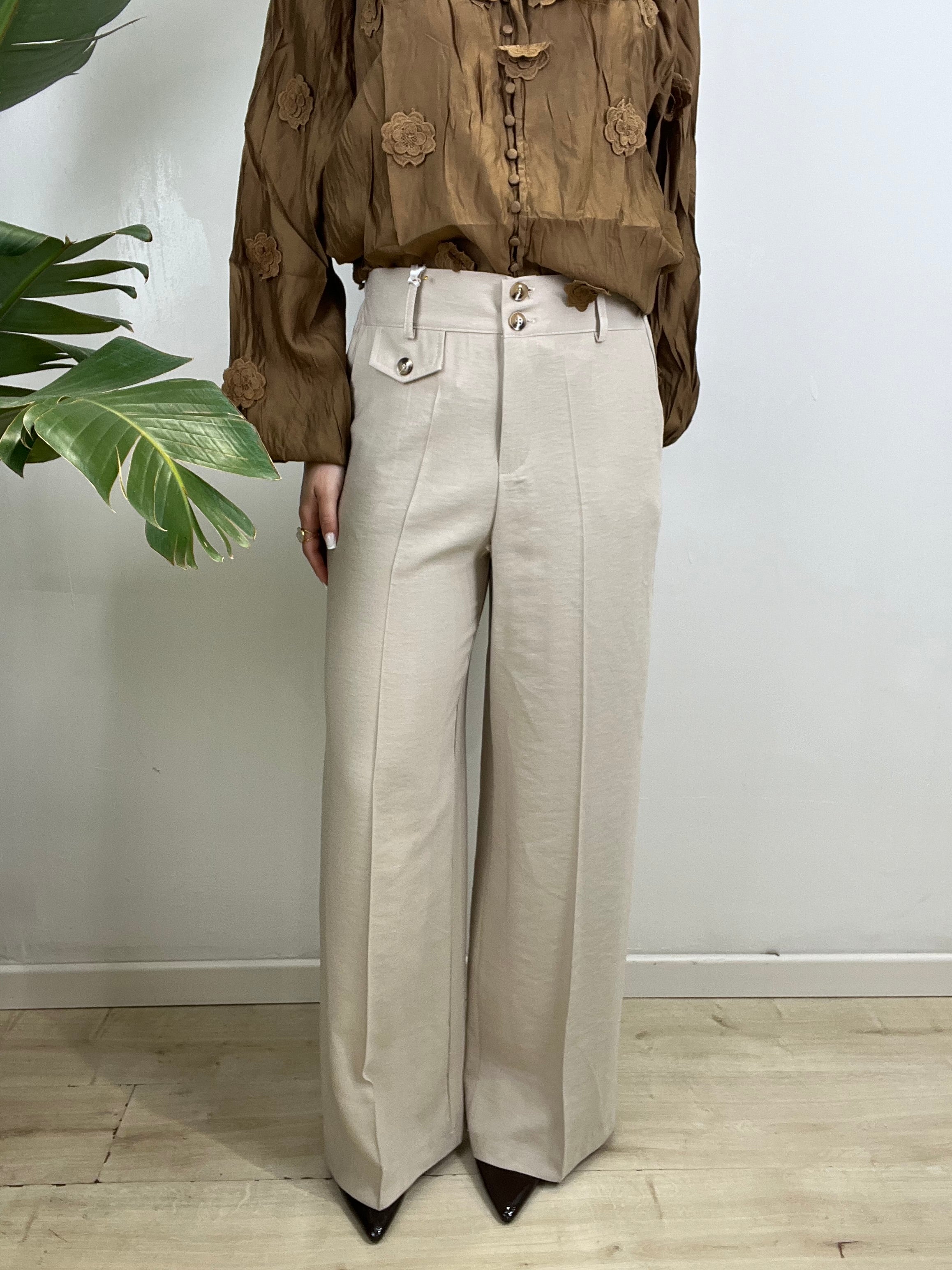PANTALONI MELANIA BEIGE