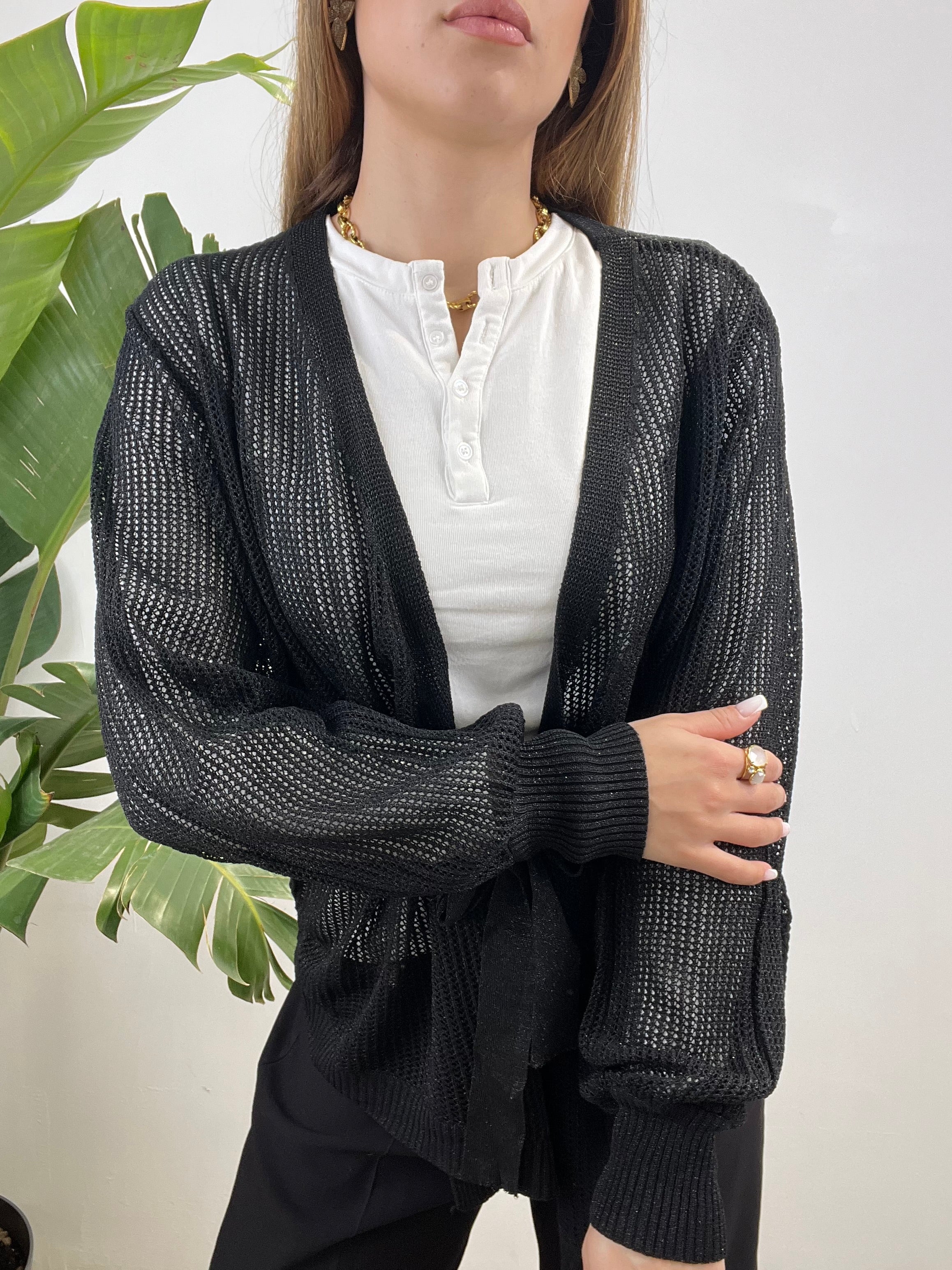 CARDIGAN TRAFORATO NERO