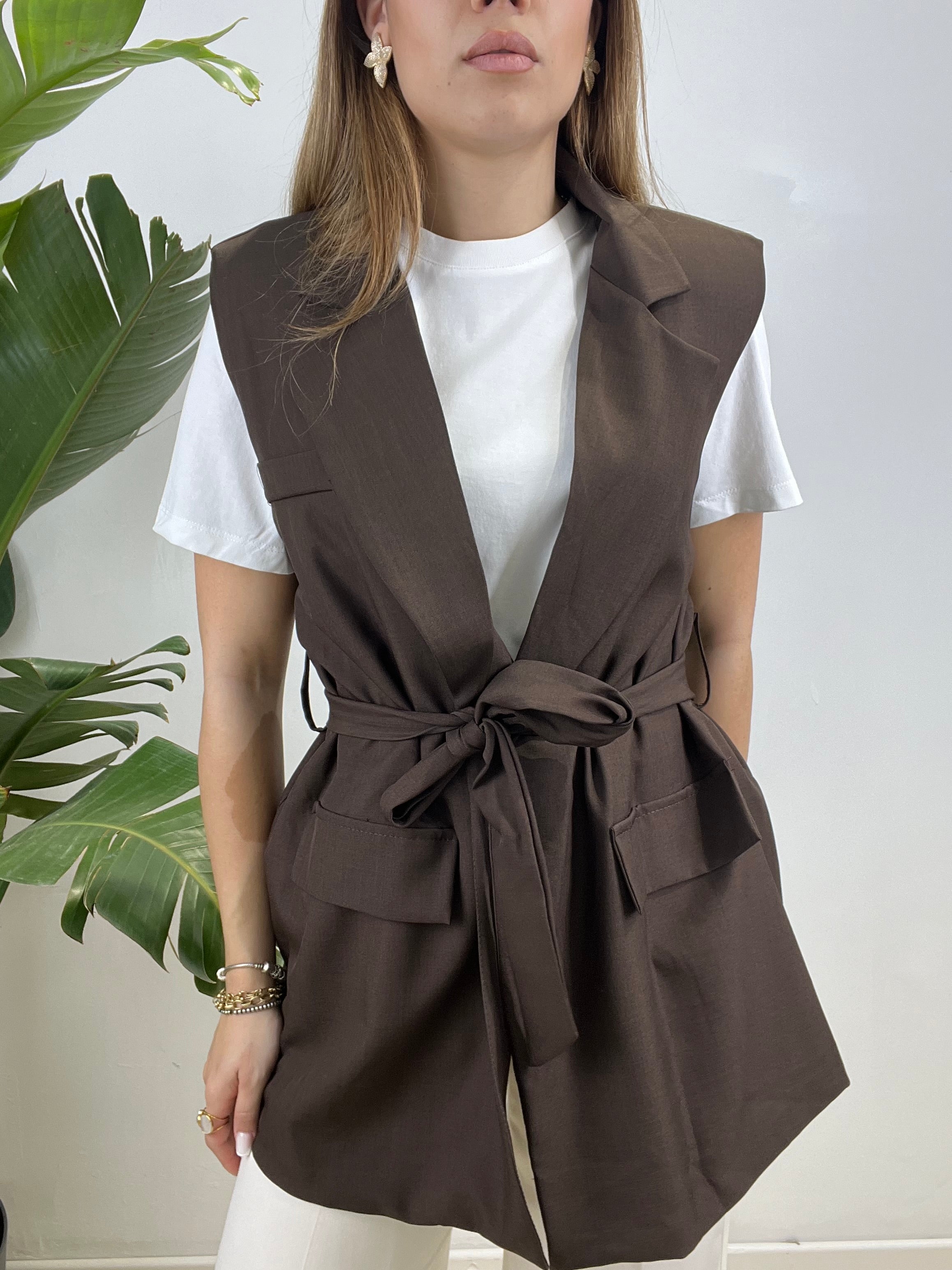GILET CLAUDIA MARRONE