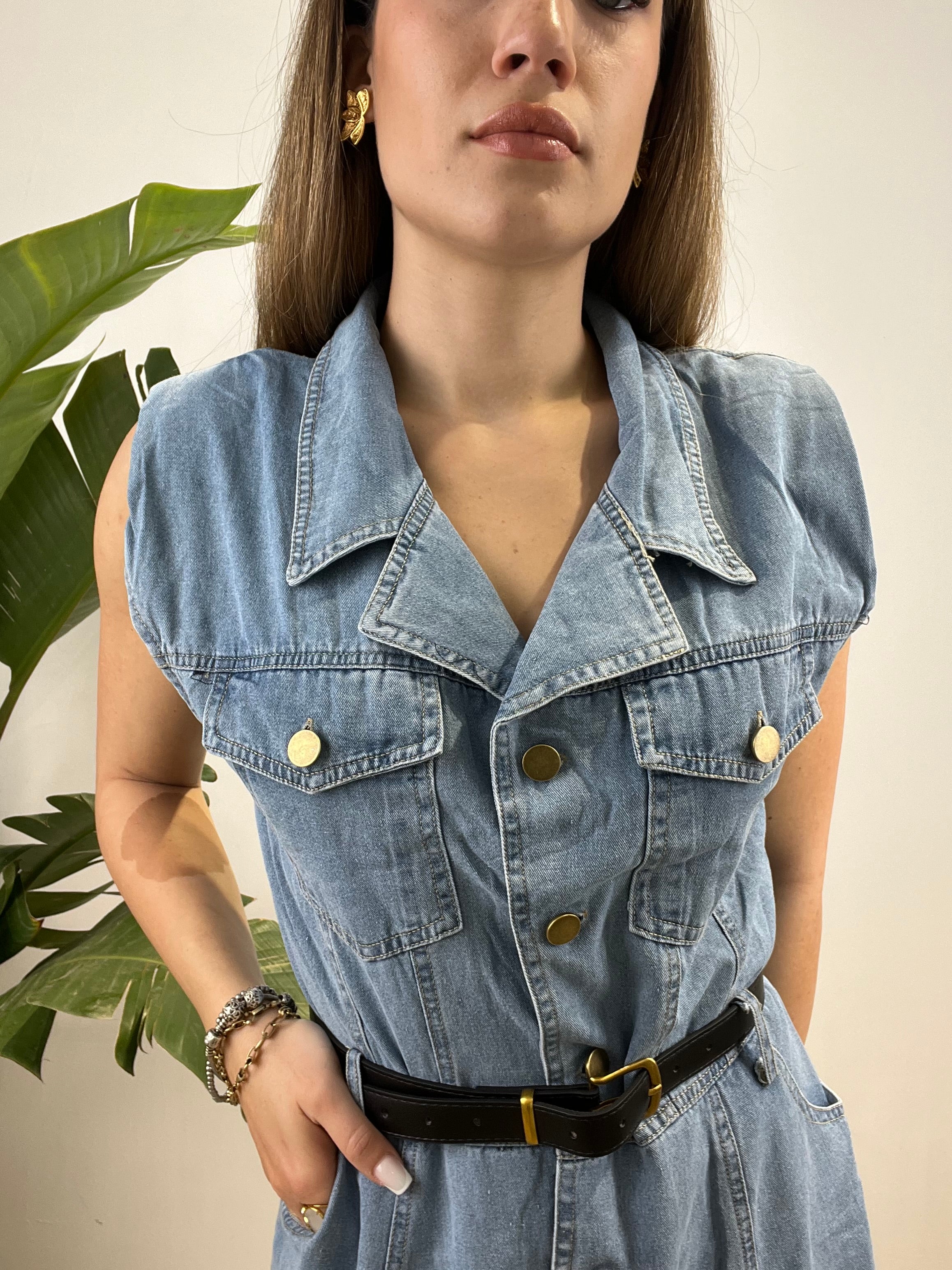 LONG DRESS CAMELIA DENIM CHIARO