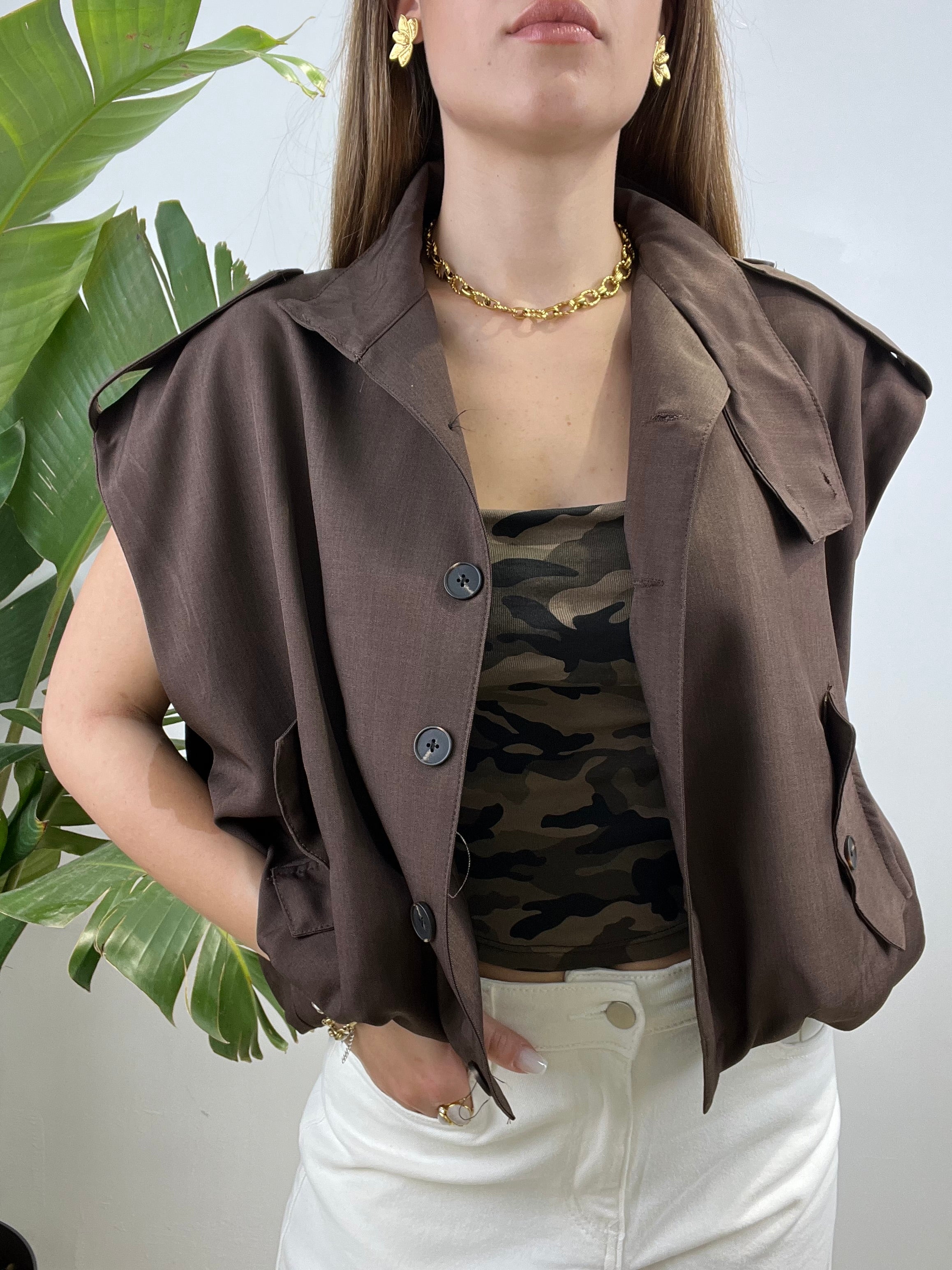 GILET HOLY MARRONE