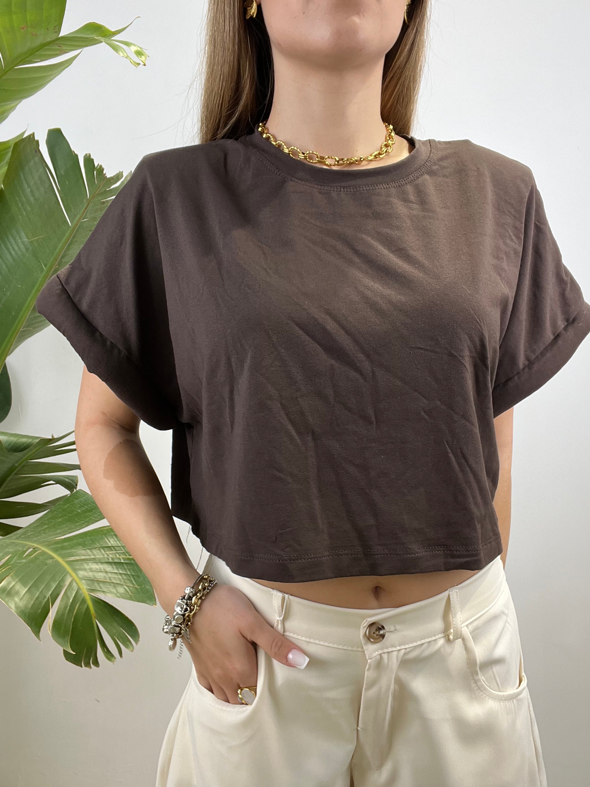 T-SHIRT CLEMY MARRONE