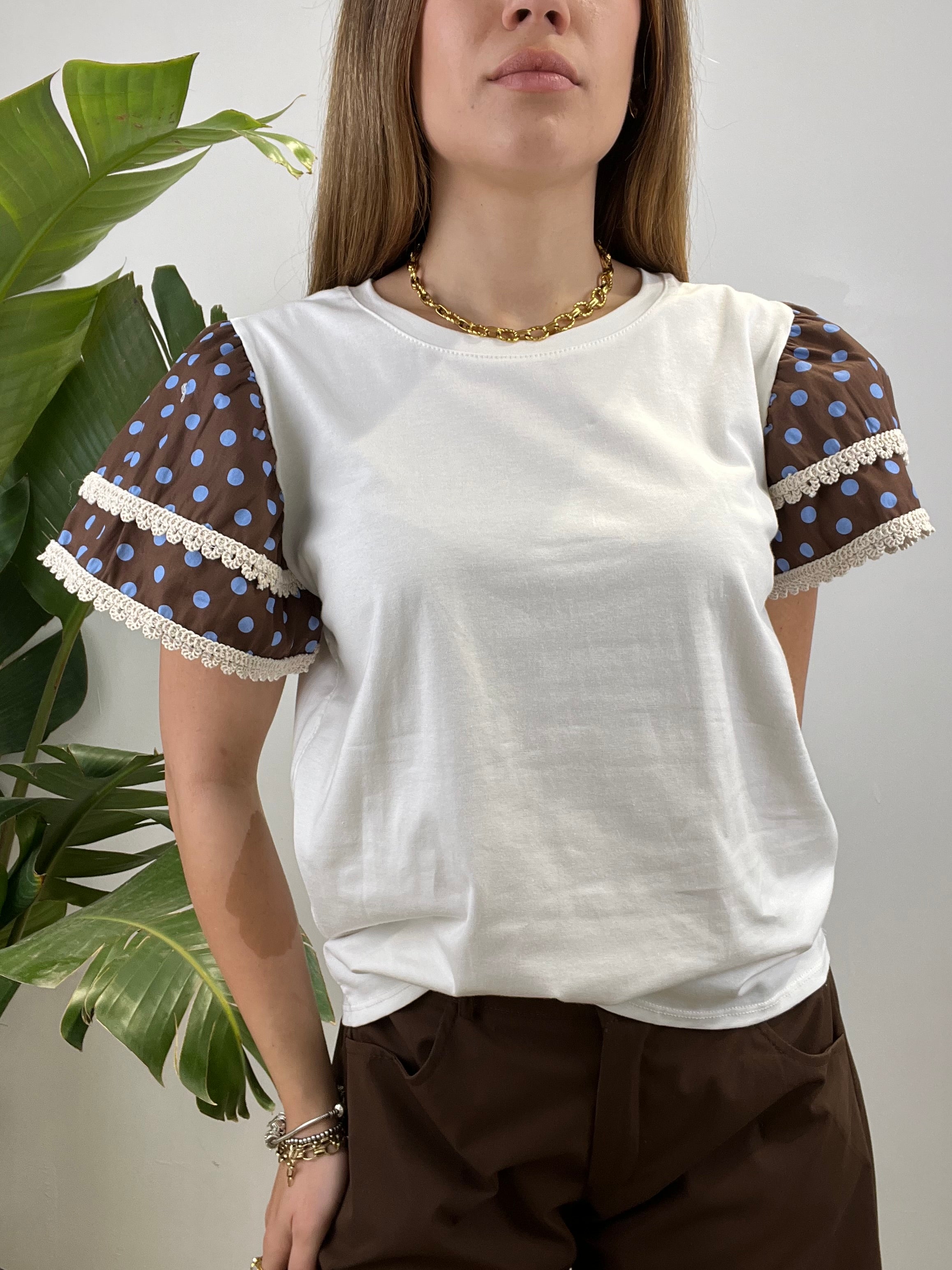 T-SHIRT MANICA POIS