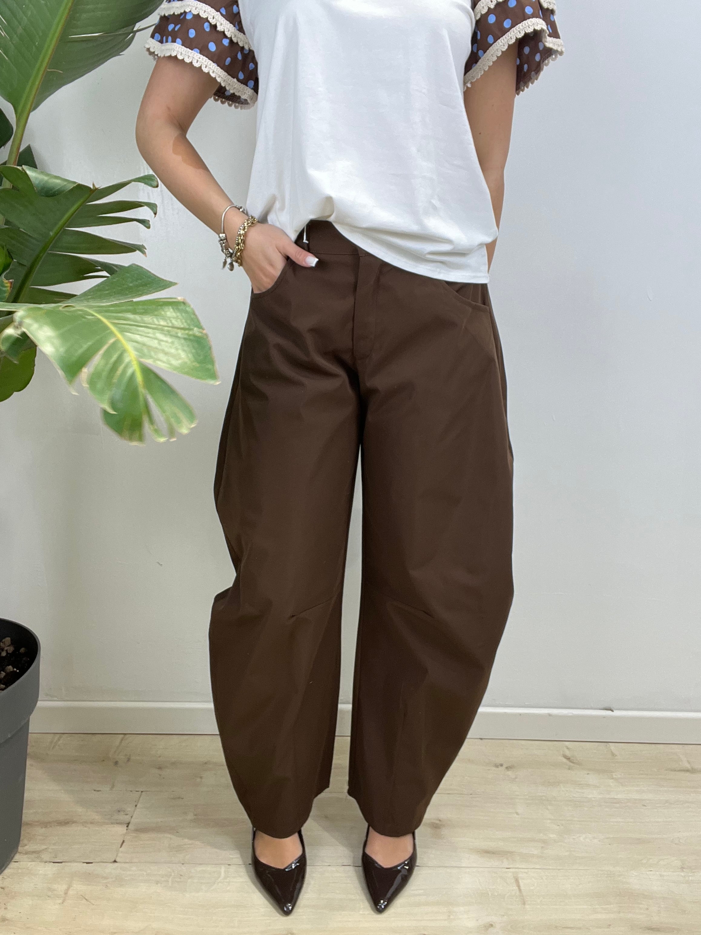 PANTALONI VALERY MARRONE