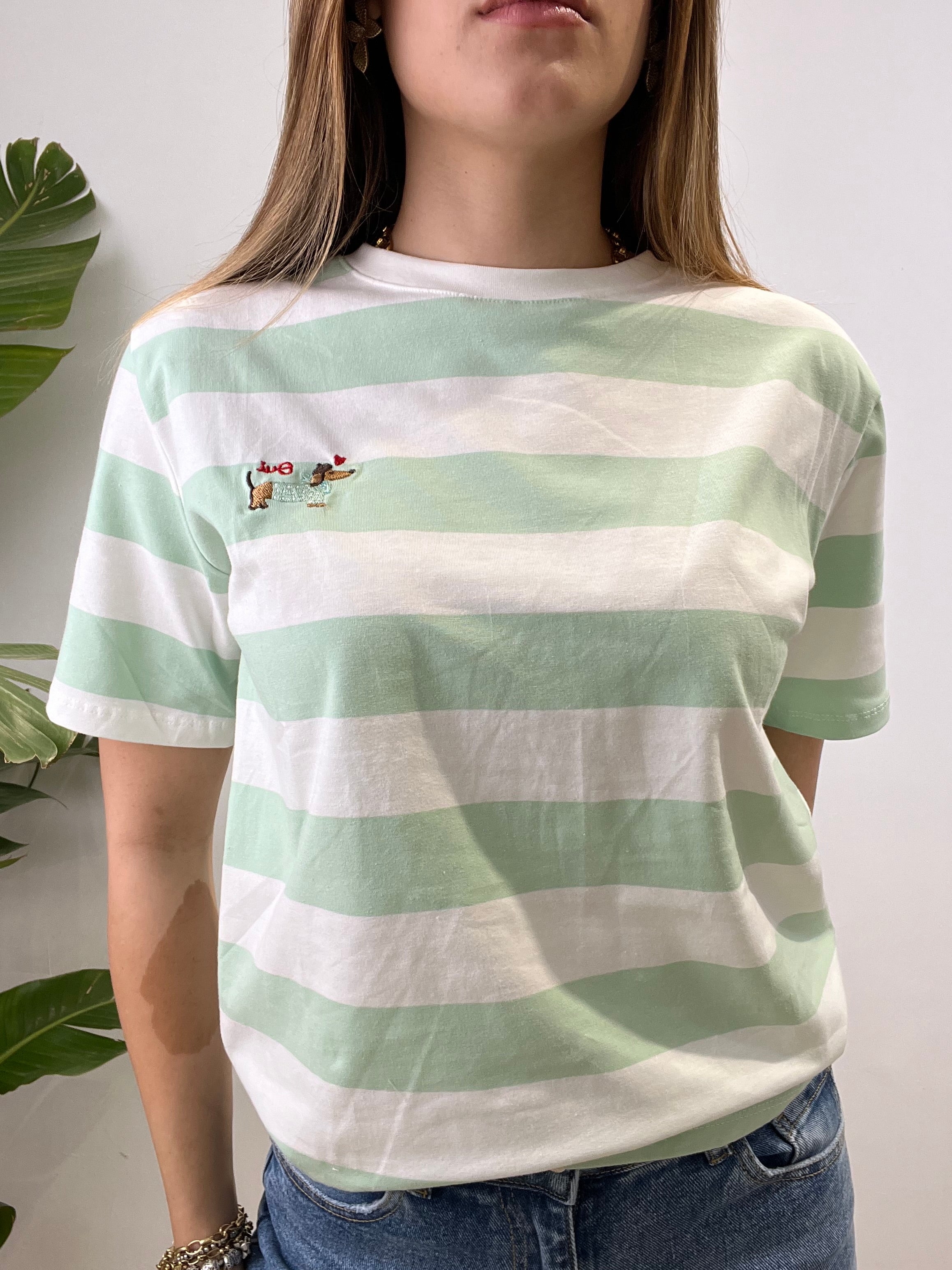 T-SHIRT RIGHE BASSOTTO VERDE