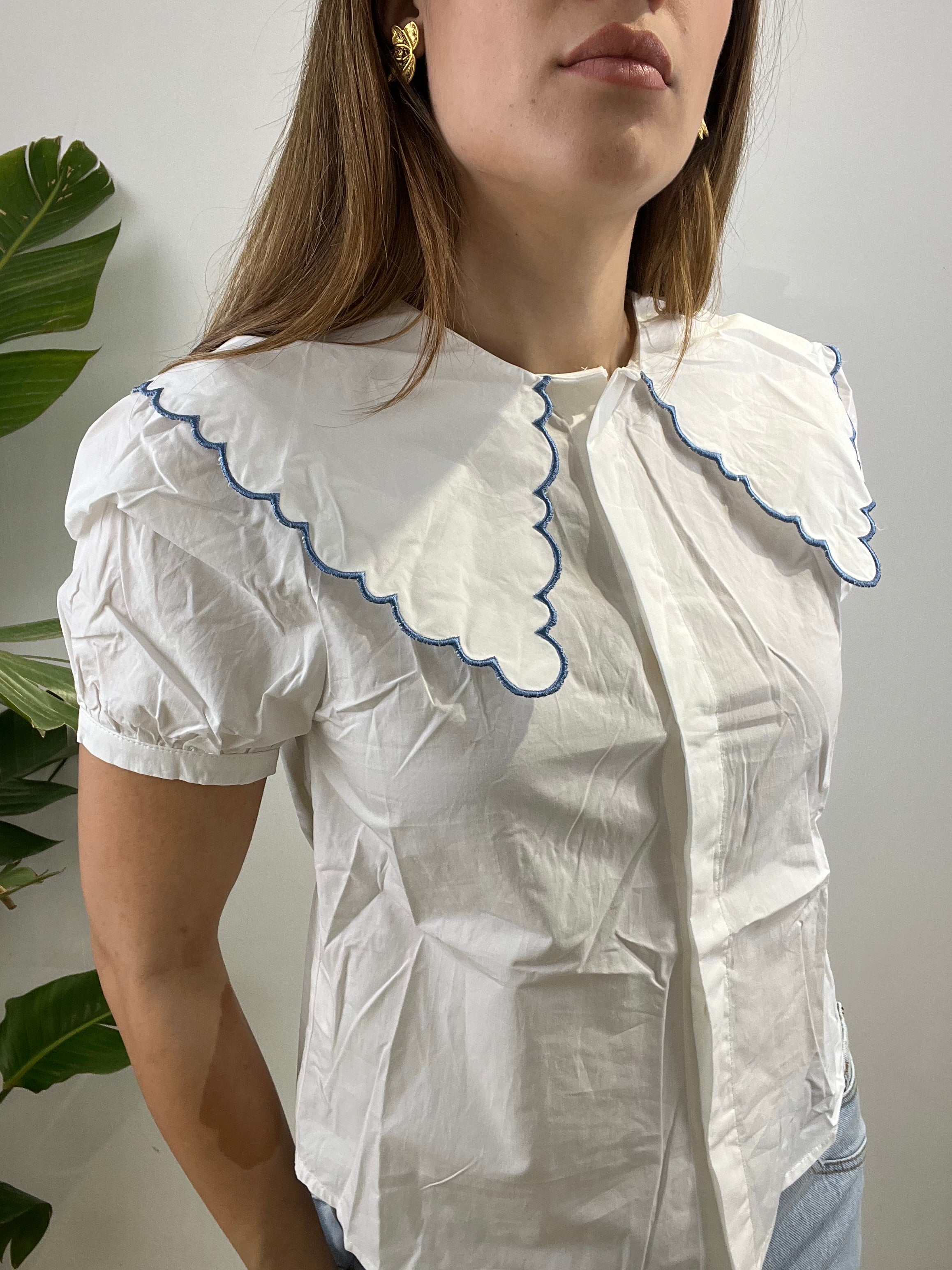 CAMICIA COLLETTO ONDA AZZURRA