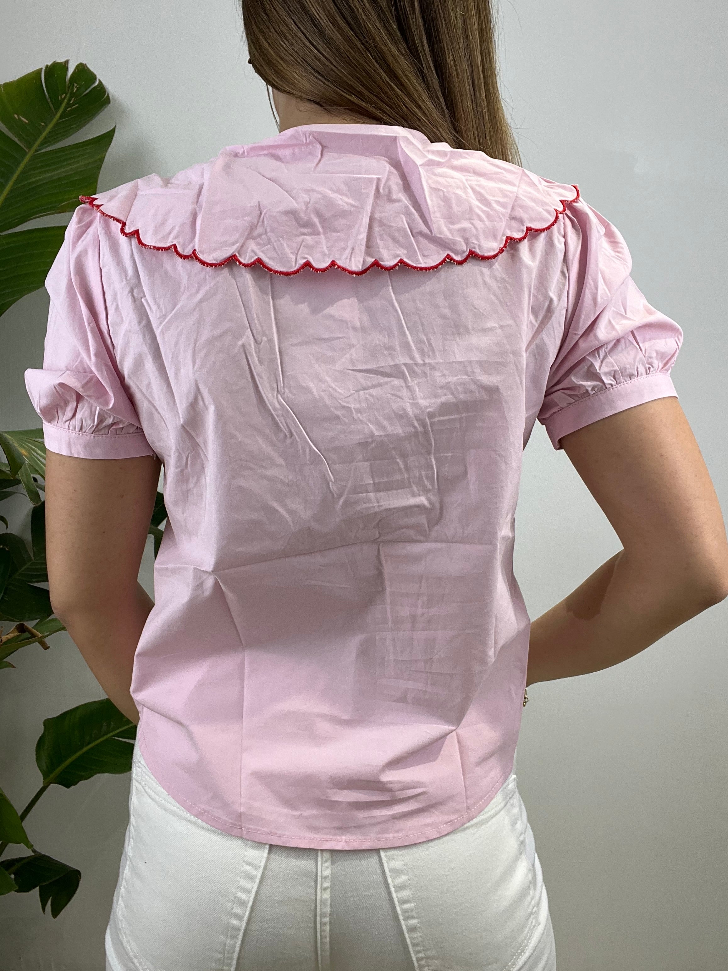 CAMICIA COLLETTO ROSA