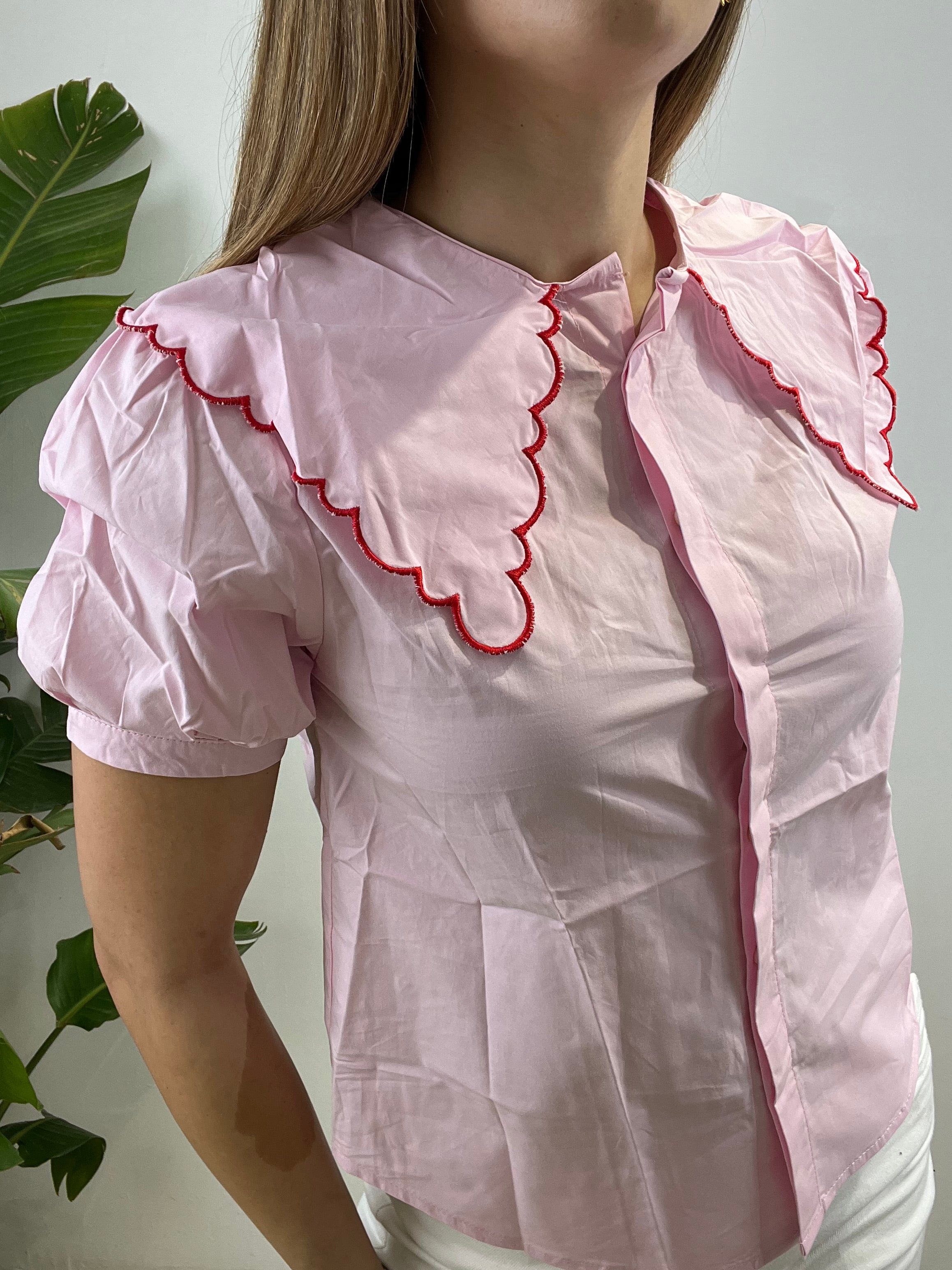 CAMICIA COLLETTO ROSA