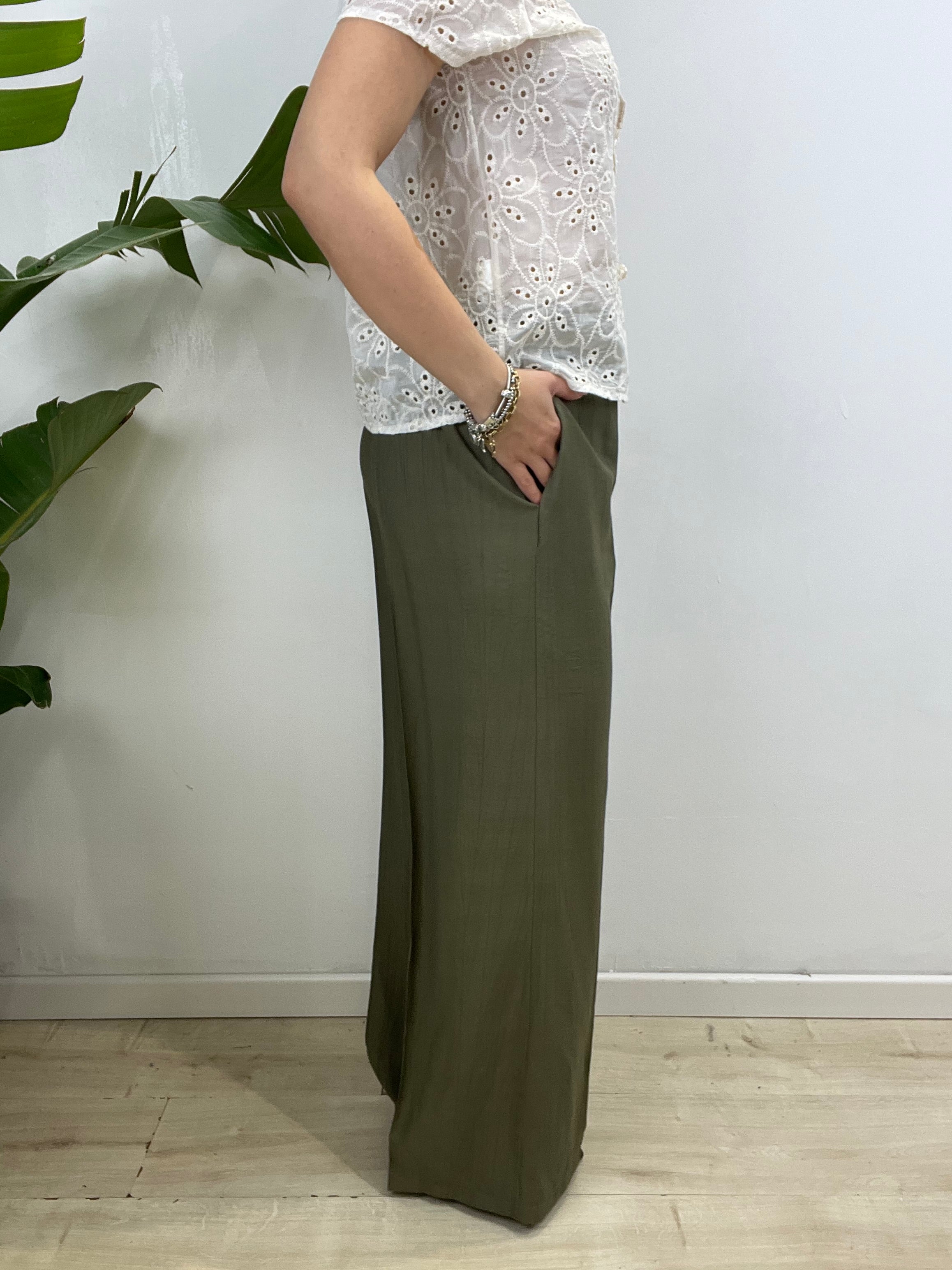PANTALONI MORBIDI LULY VERDE