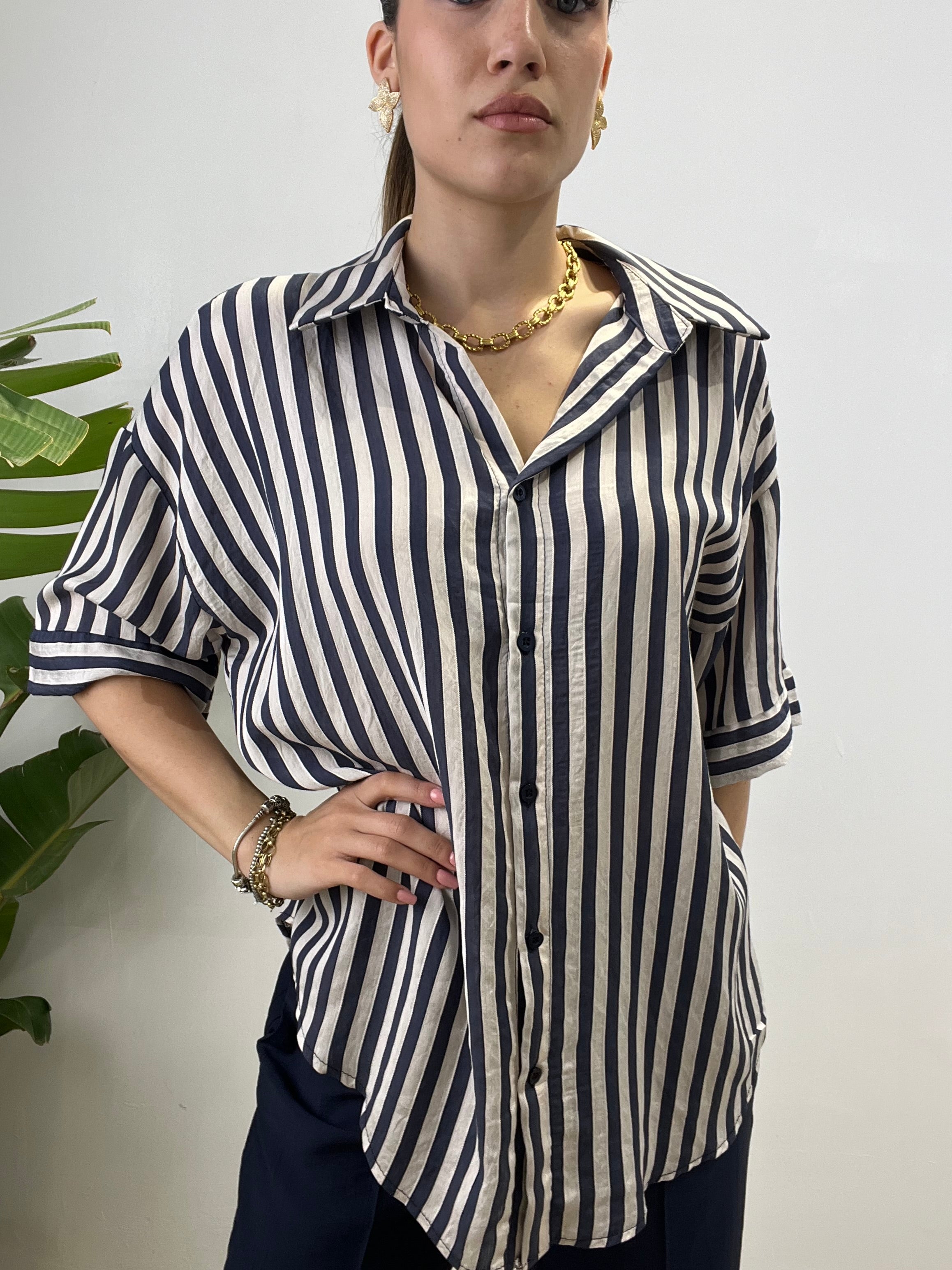 CAMICIA RIGHE BLU