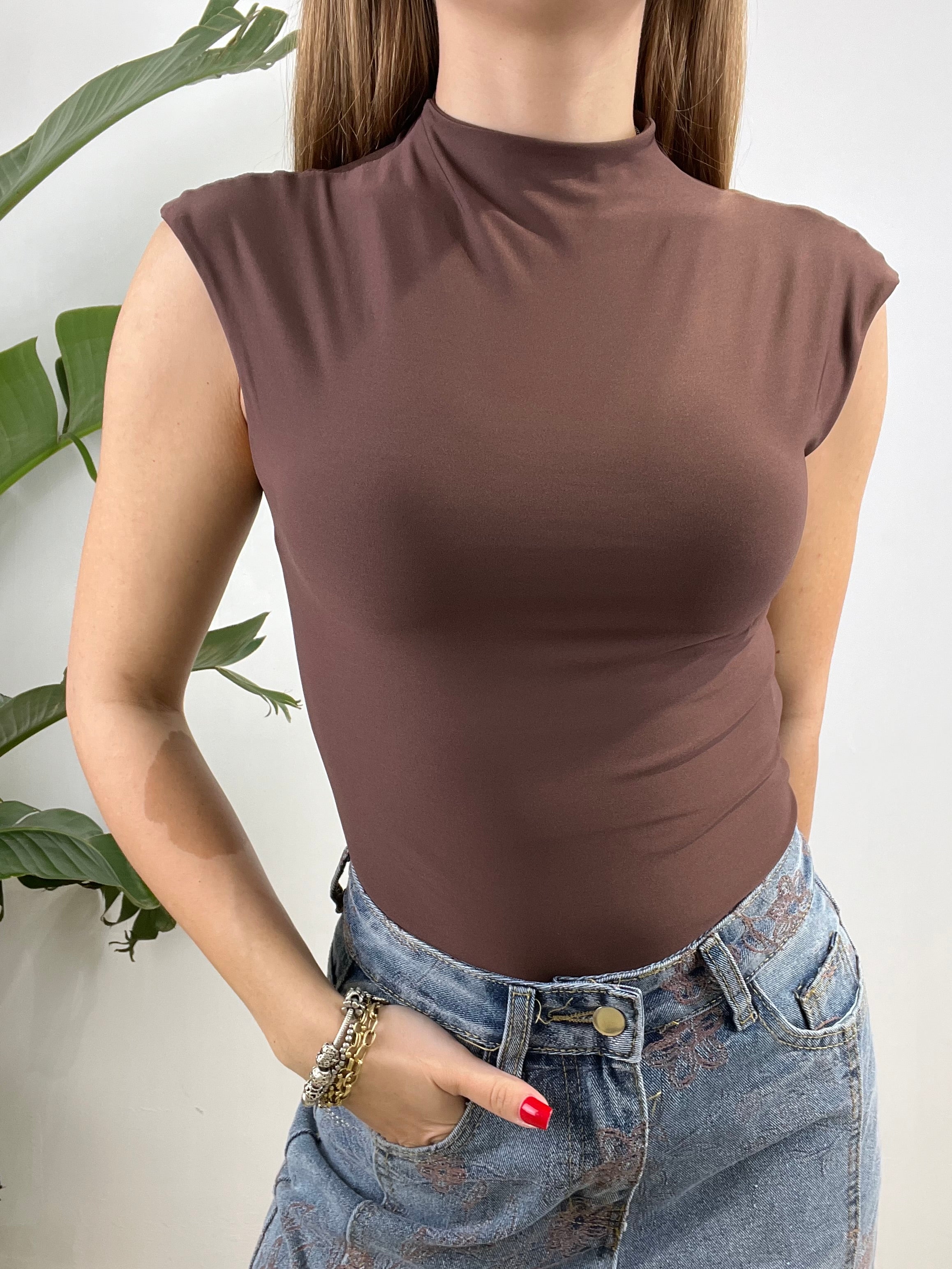 BODY LICRA GIROMANICA MARRONE