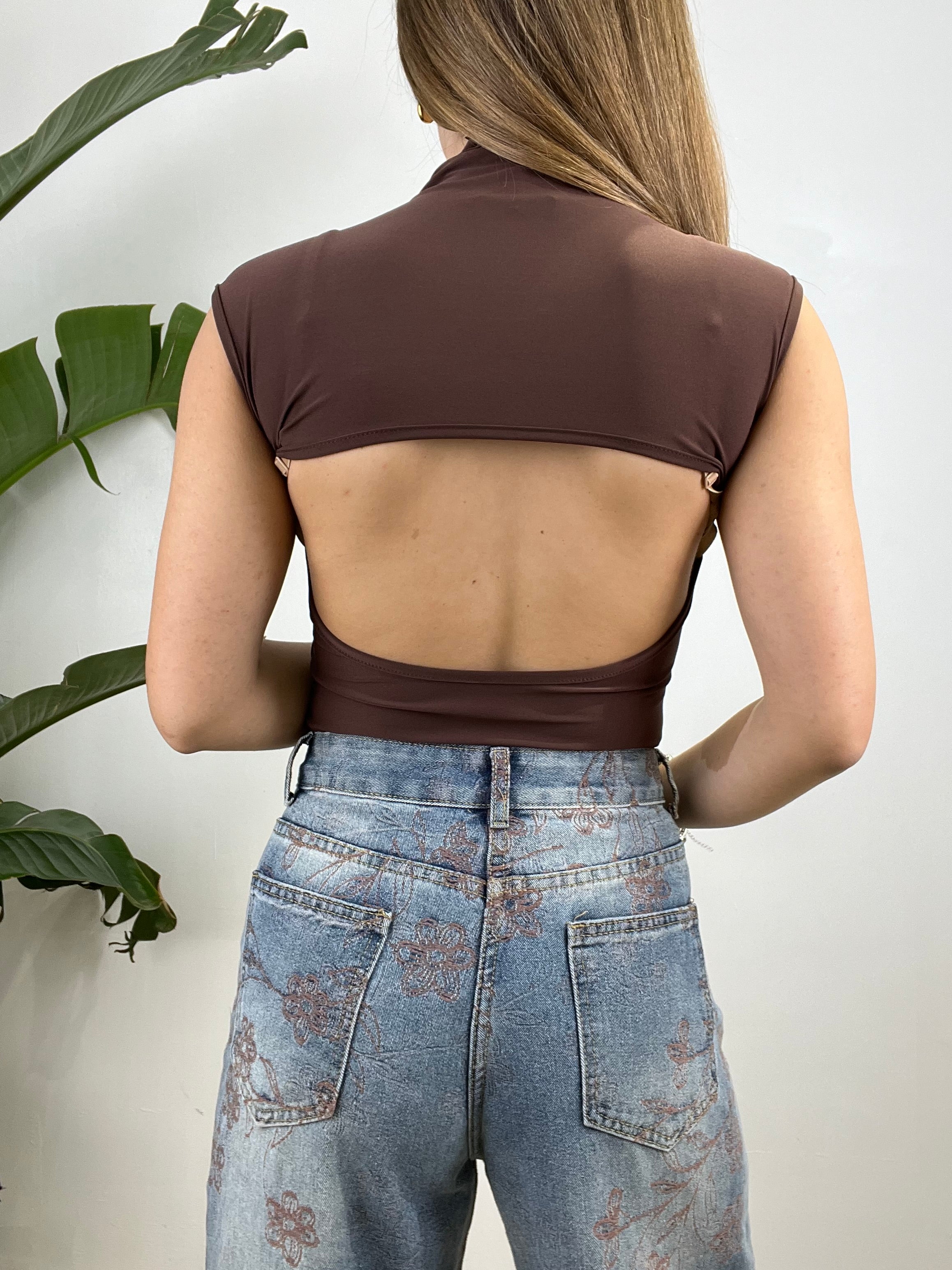 BODY LICRA GIROMANICA MARRONE